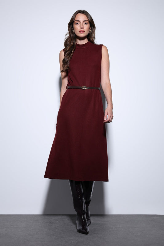 Antioch Belted Women's Midi Dress with Detailed Design