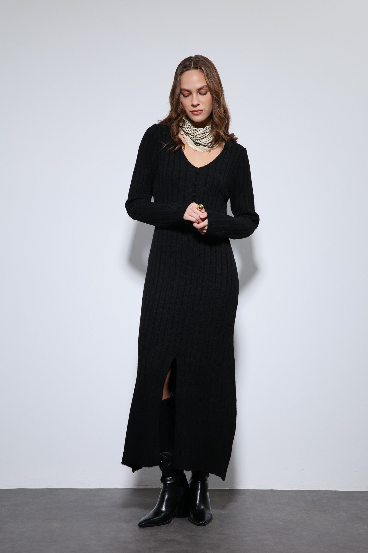 Antioch Slit-Detail Knit Dress