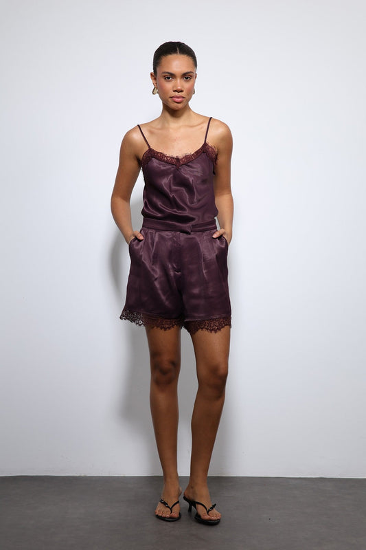 Antioch Satin Ball Gown with Lace Details