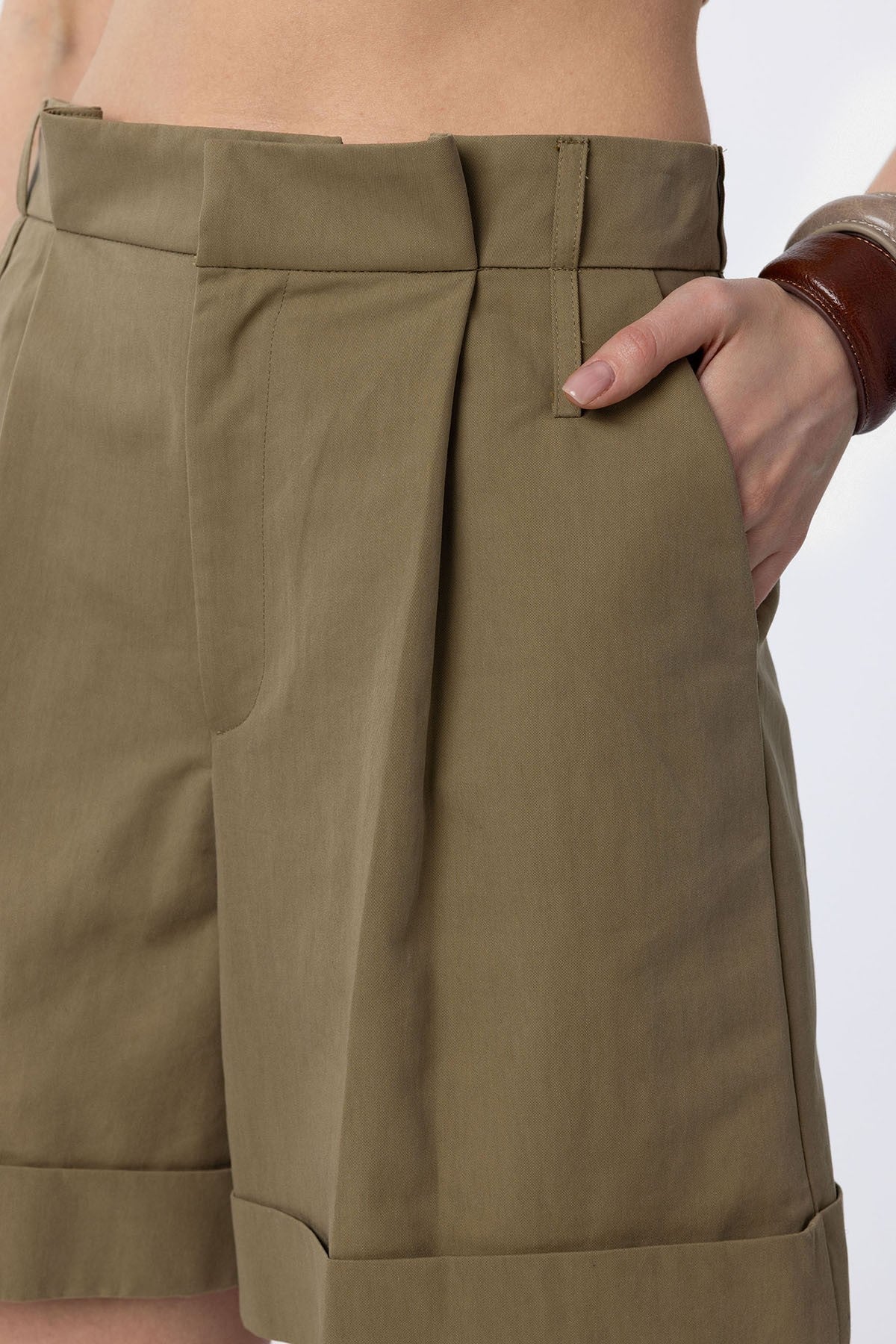 Antioch Women's High-Waisted Bermuda Shorts with Pockets