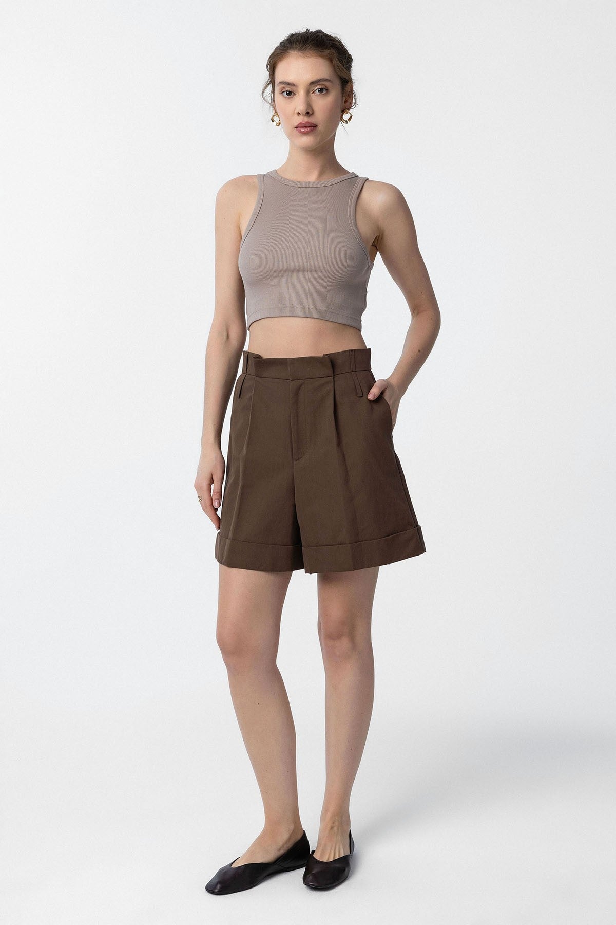 Antioch Women's High-Waisted Bermuda Shorts with Pockets