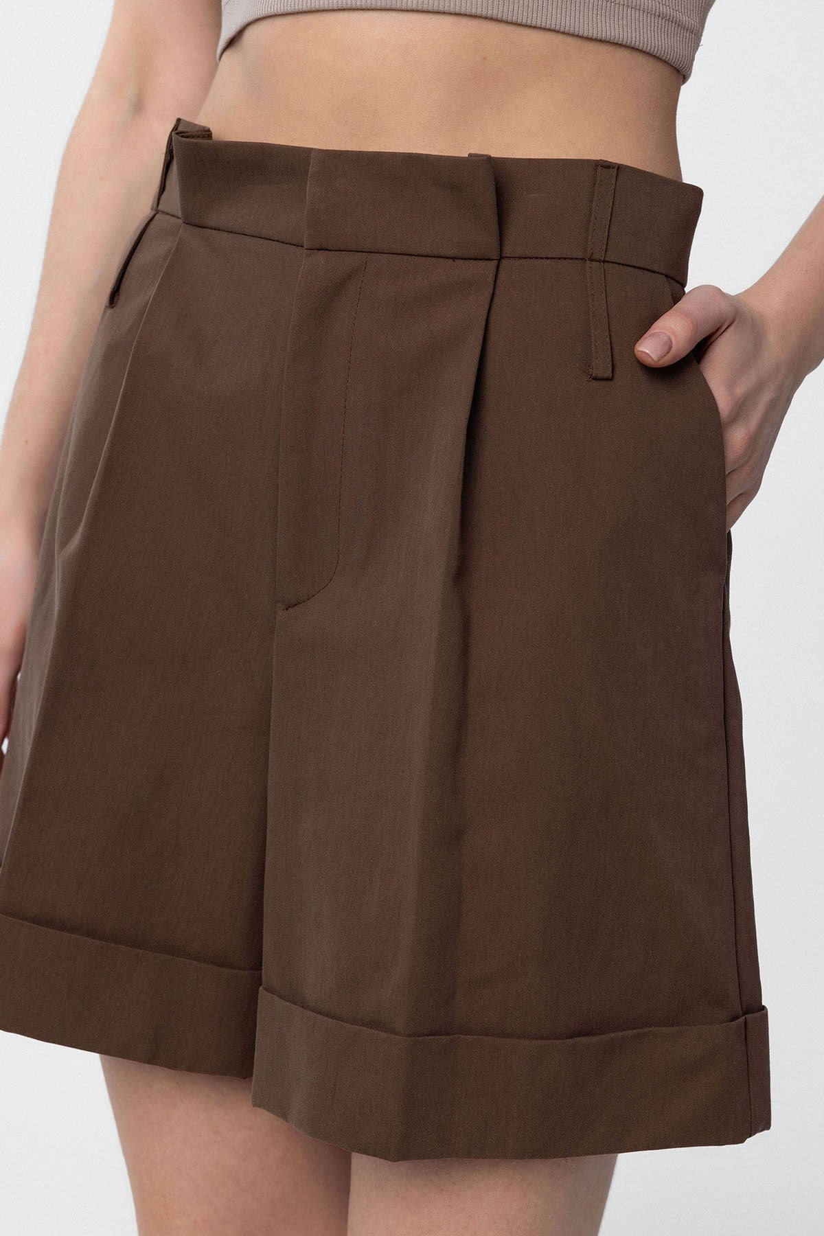 Antioch Women's High-Waisted Bermuda Shorts with Pockets