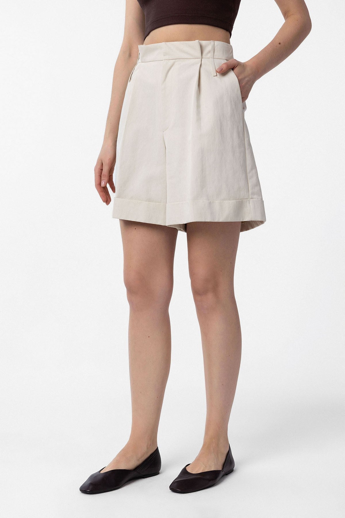 Antioch Women's High-Waisted Bermuda Shorts with Pockets