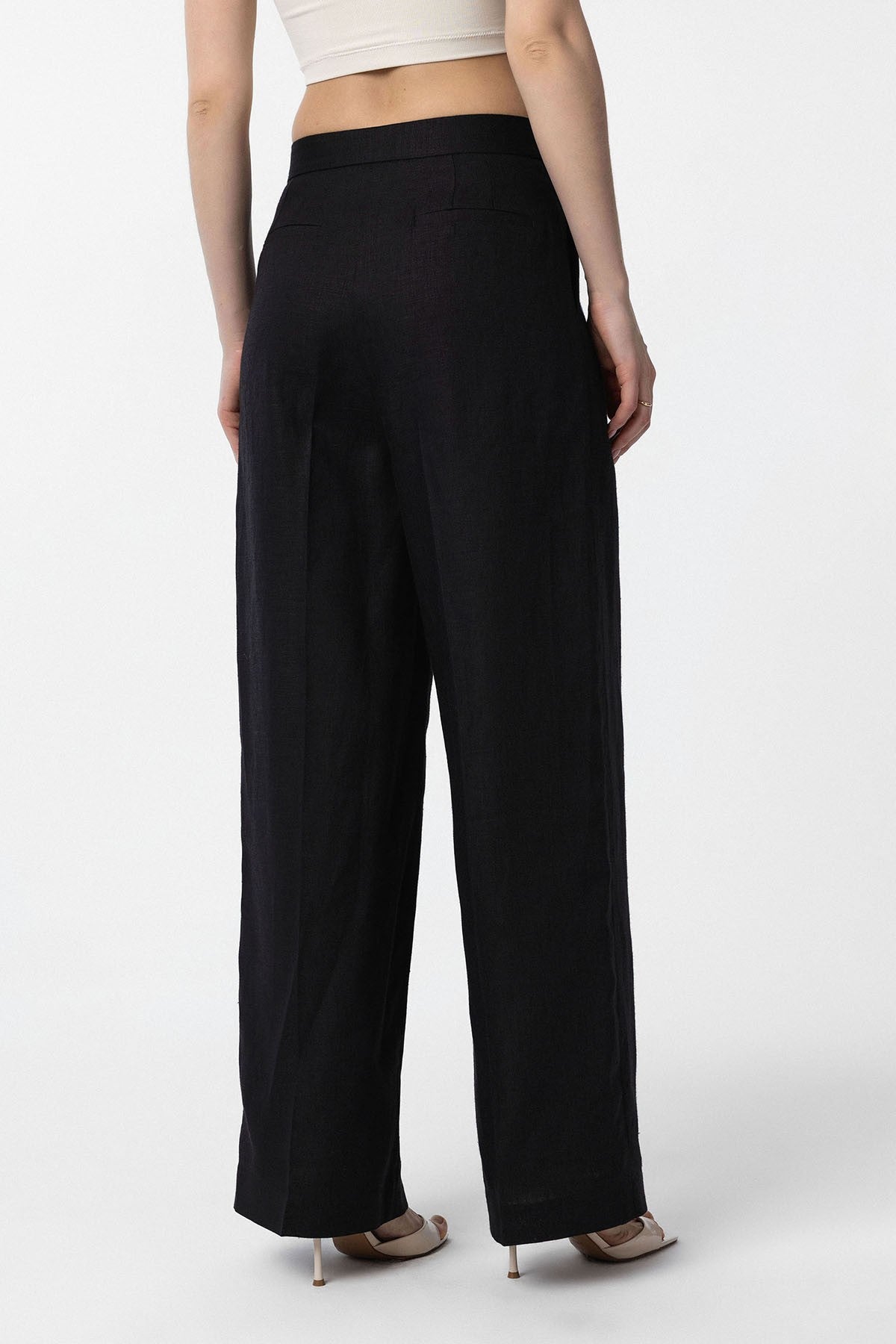 Antioch 100% Linen High-Waisted Pleated Women's Pants