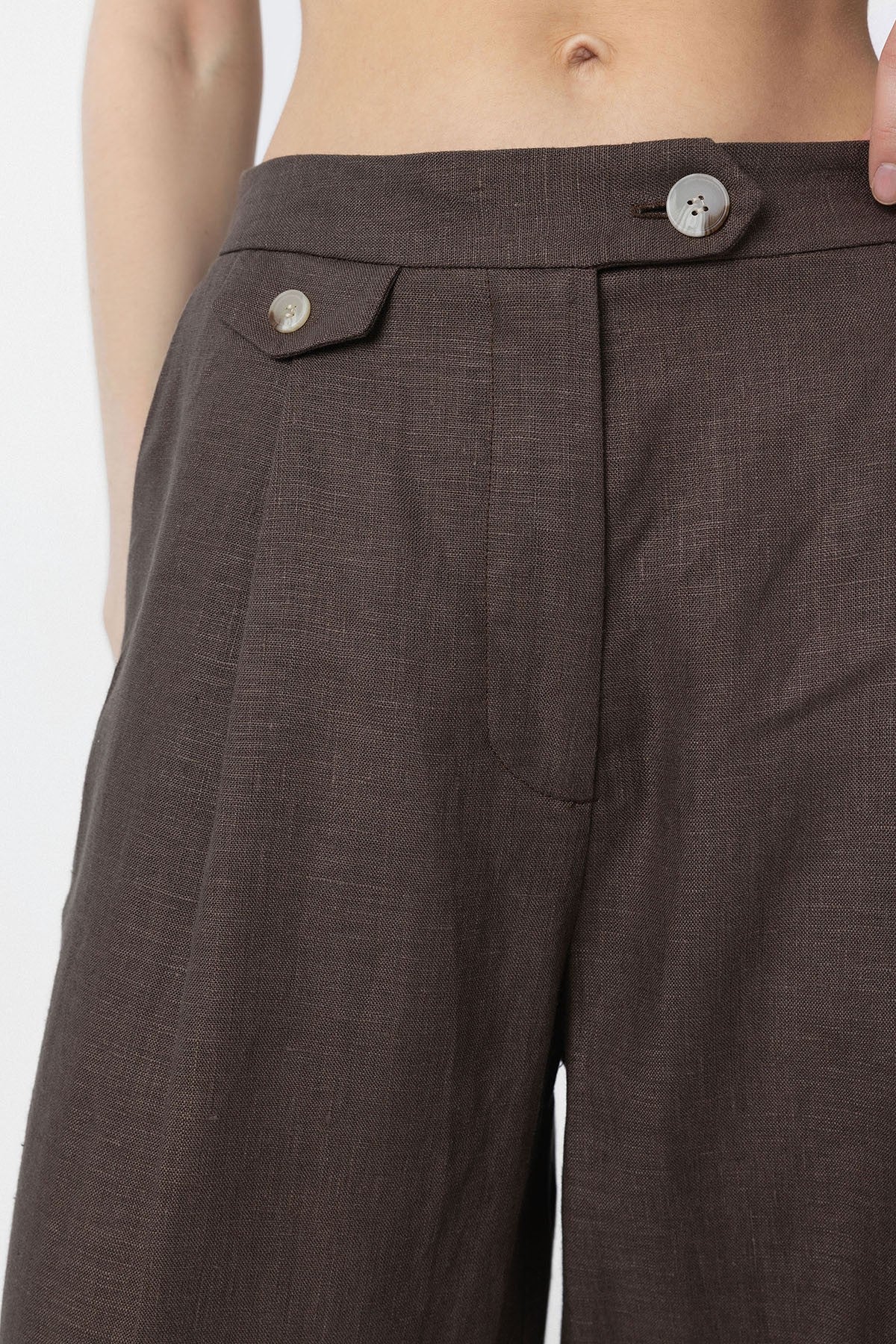 Antioch 100% Linen High-Waisted Pleated Women's Pants