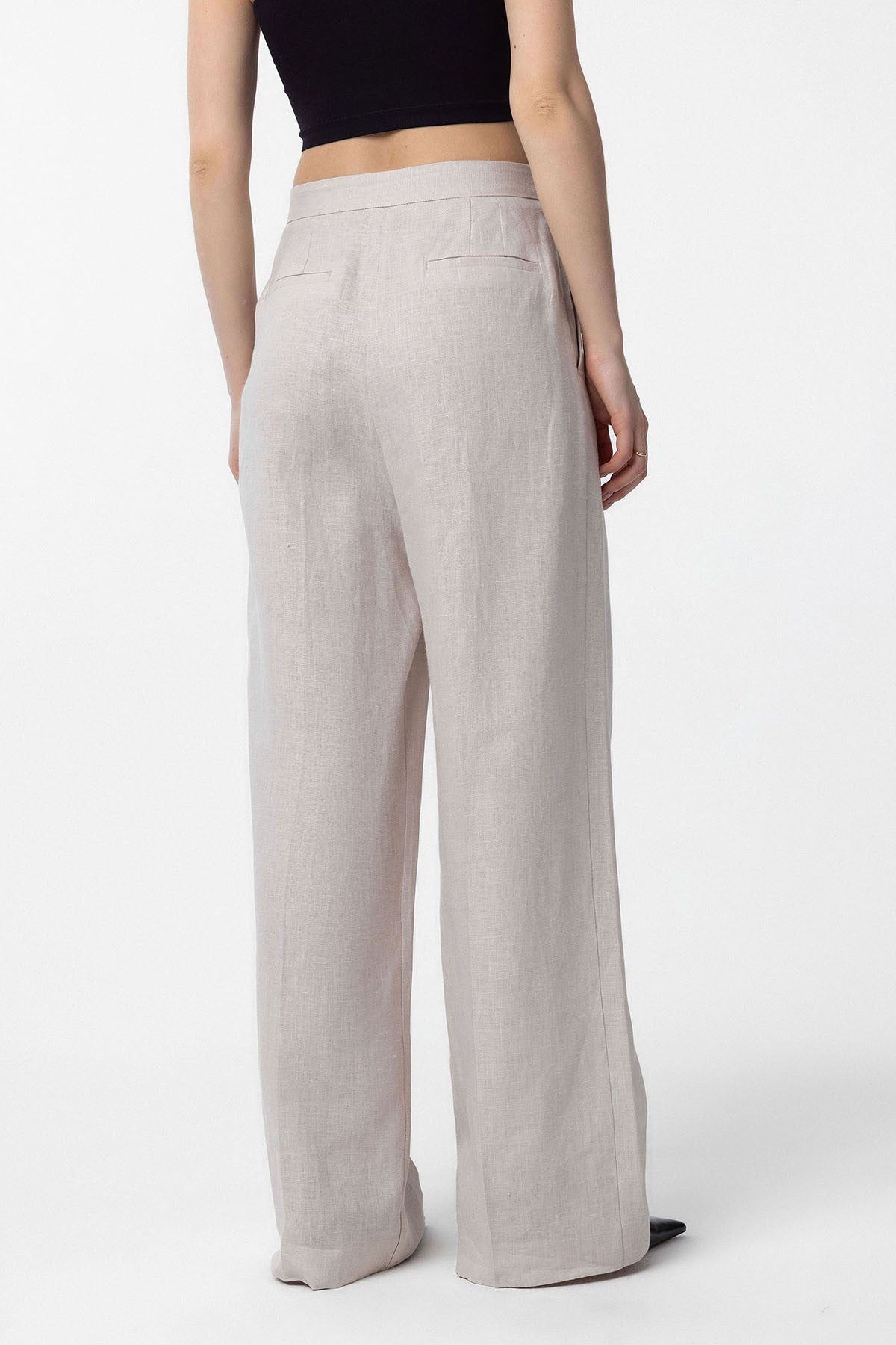 Antioch 100% Linen High-Waisted Pleated Women's Pants