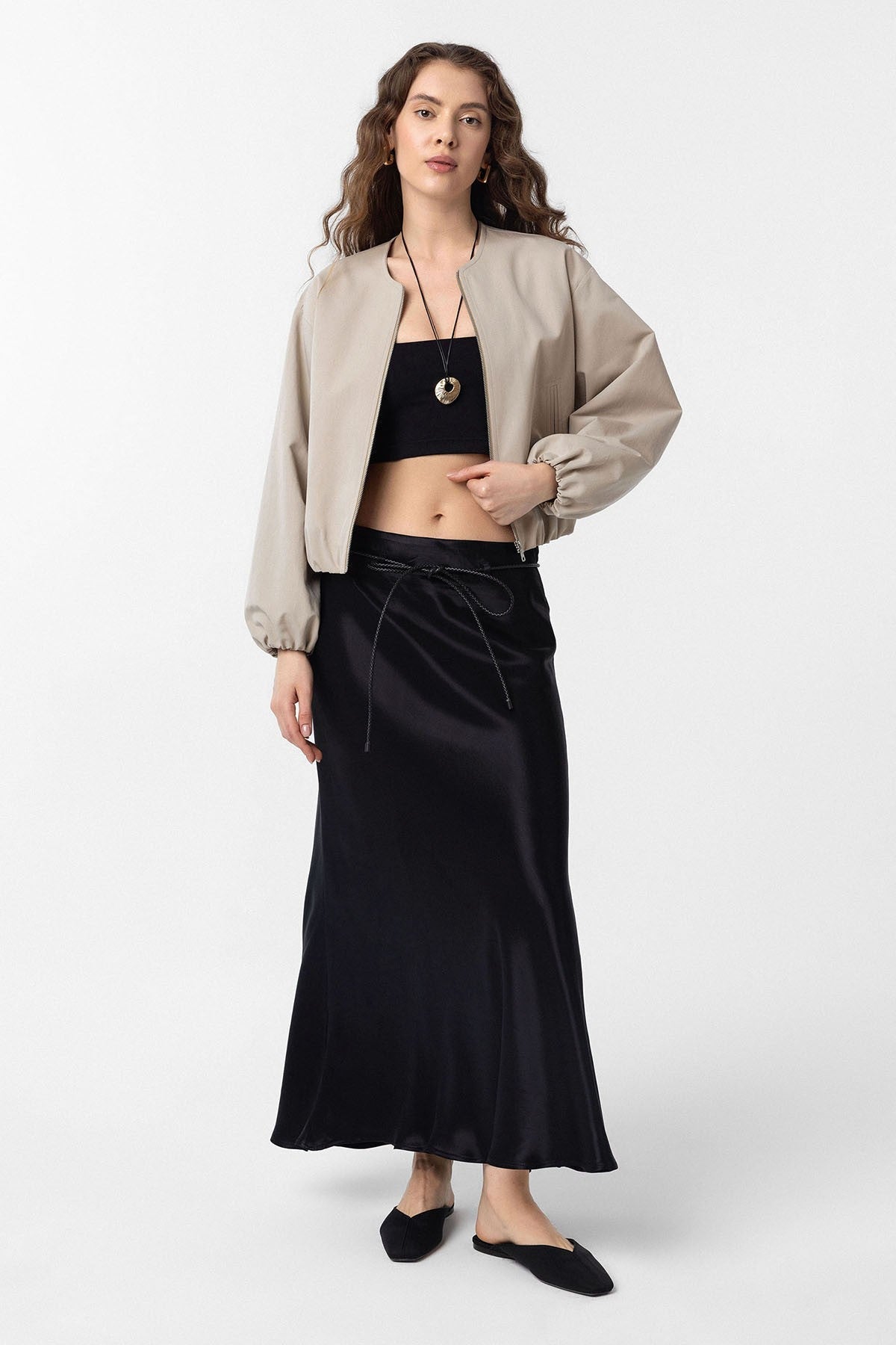 Antioch Arched Satin Long Women's Skirt