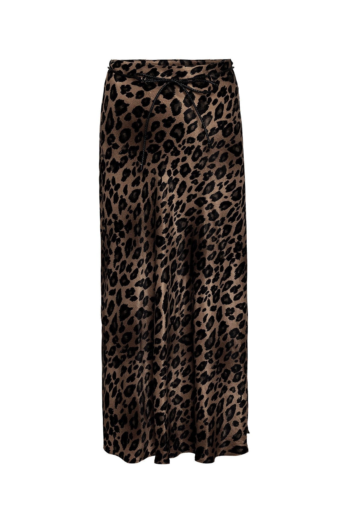 Antioch Leopard-Print Long Women's Skirt with Belt