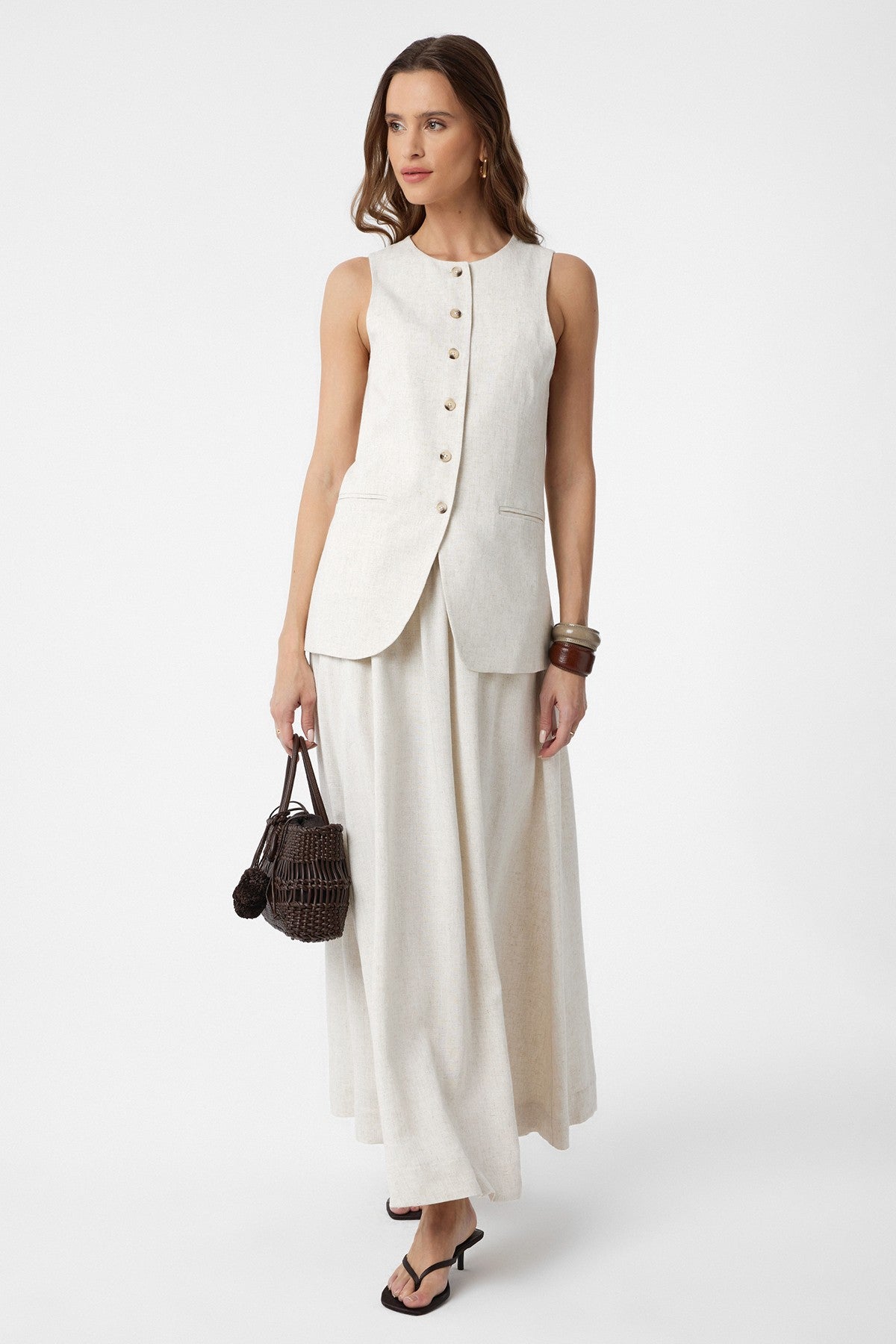 Antioch Women's Long Skirt with Linen Blend