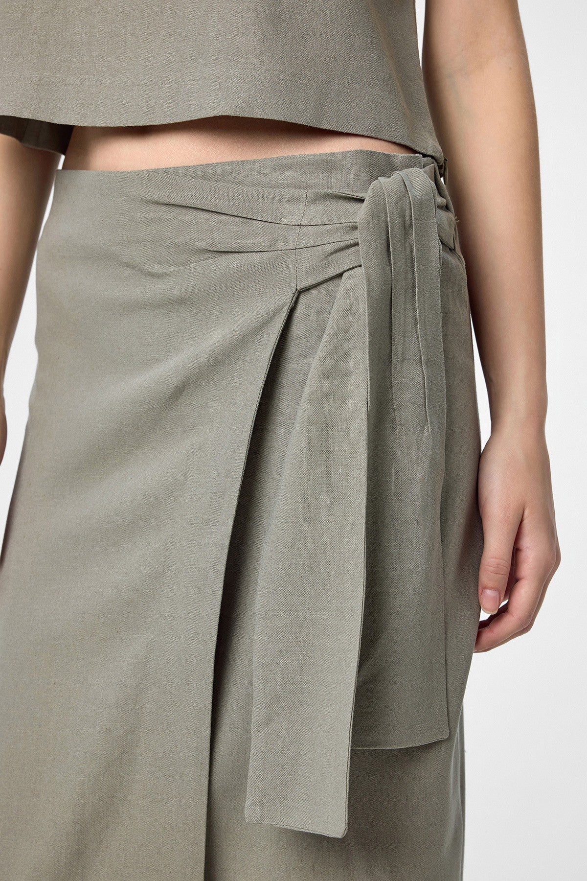 Antioch Linen-Blend Belted Women's Skirt