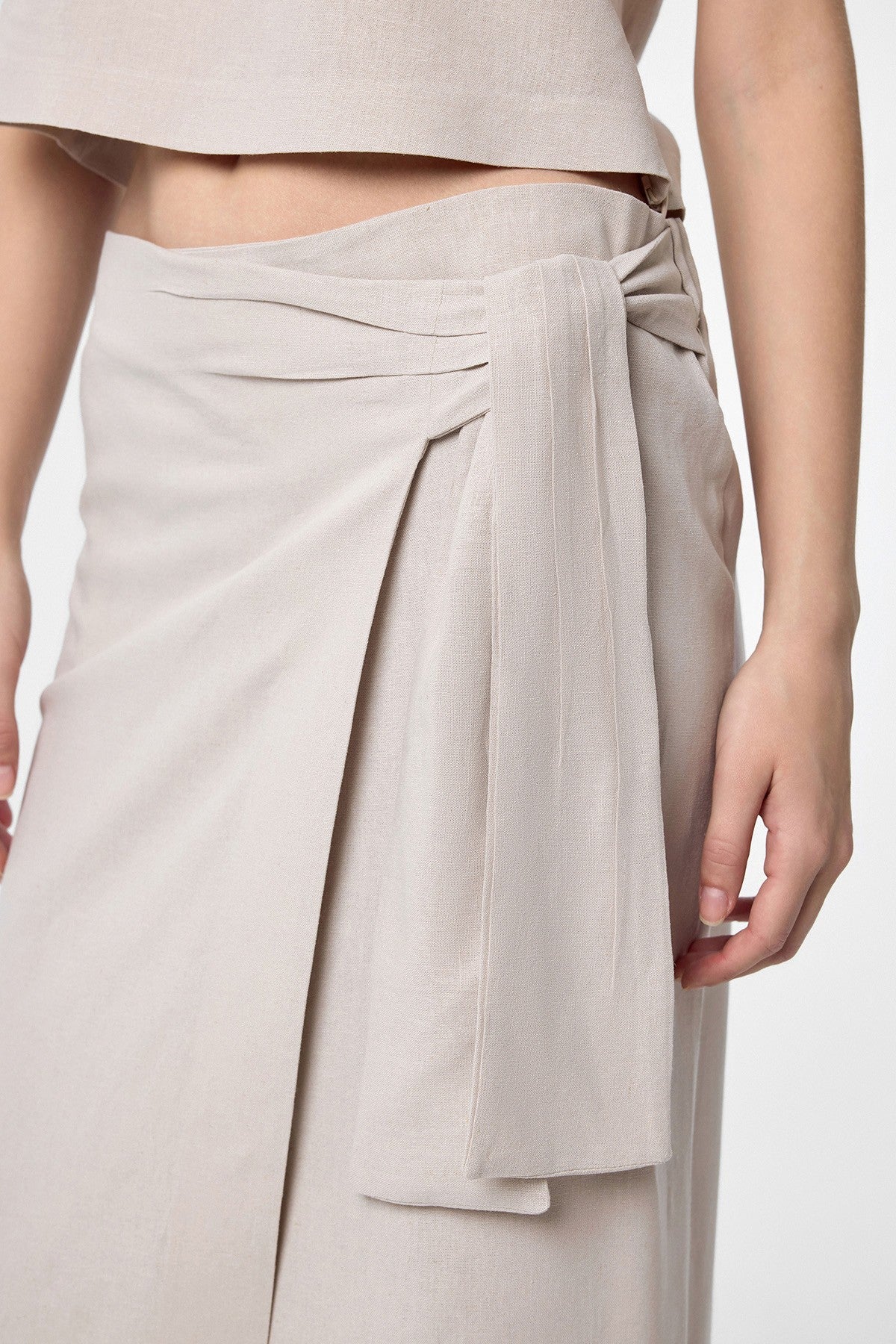 Antioch Linen-Blend Belted Women's Skirt