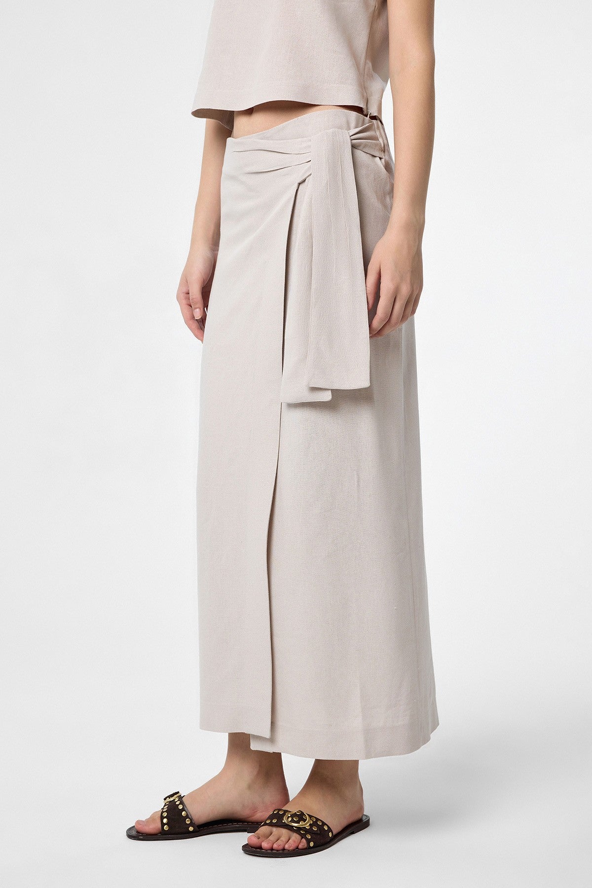 Antioch Linen-Blend Belted Women's Skirt