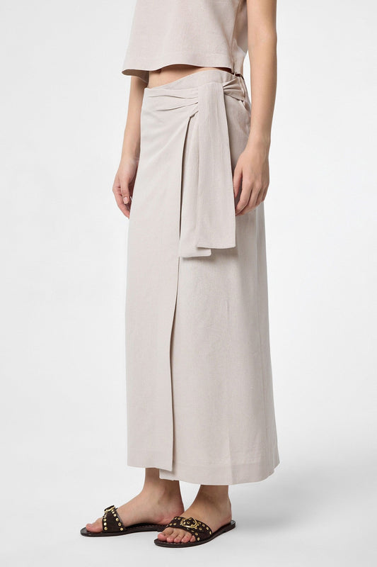 Antioch Linen-Blend Belted Women's Skirt