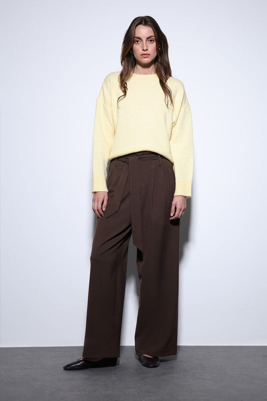 Antioch Arched-Waist Pleated Wide-Leg Women's Pants