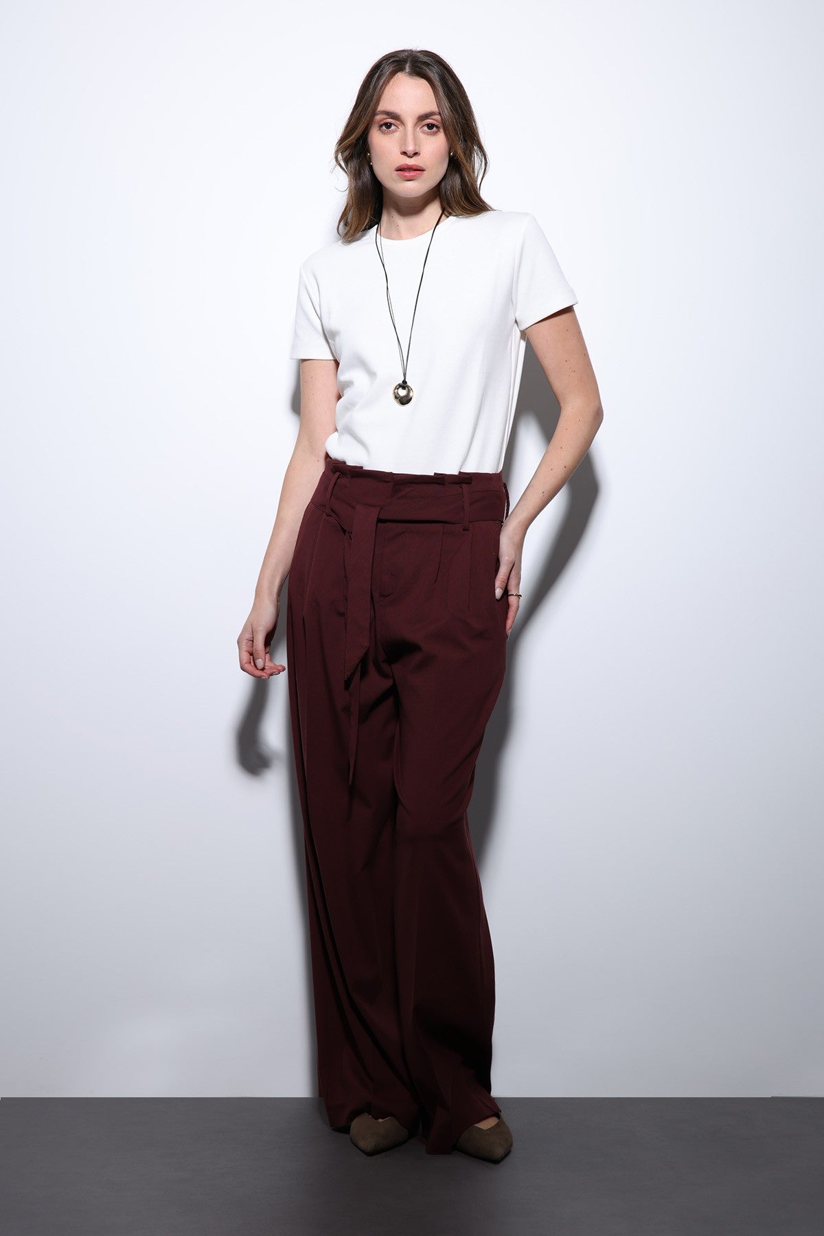 Antioch Arched-Waist Pleated Wide-Leg Women's Pants