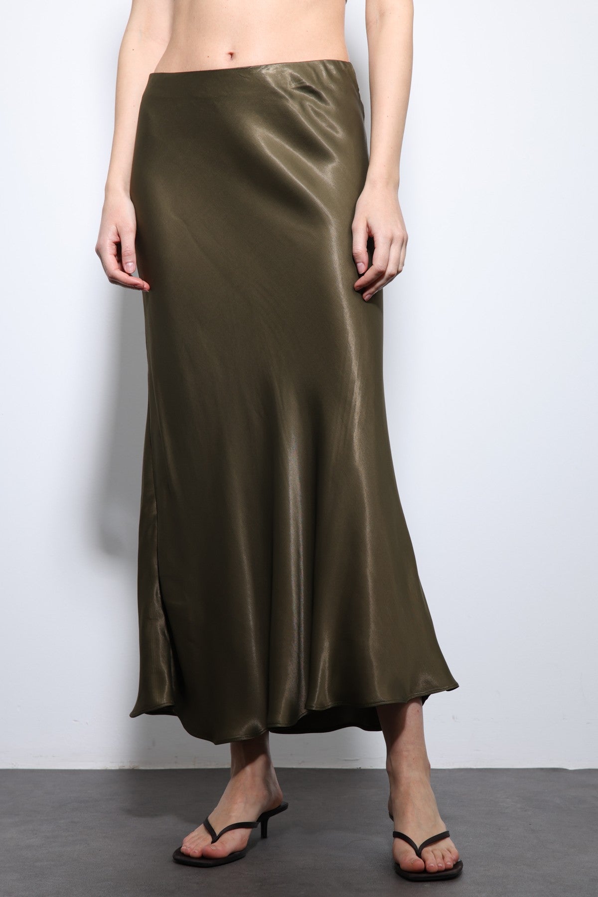 Antioch Satin Midi Skirt
