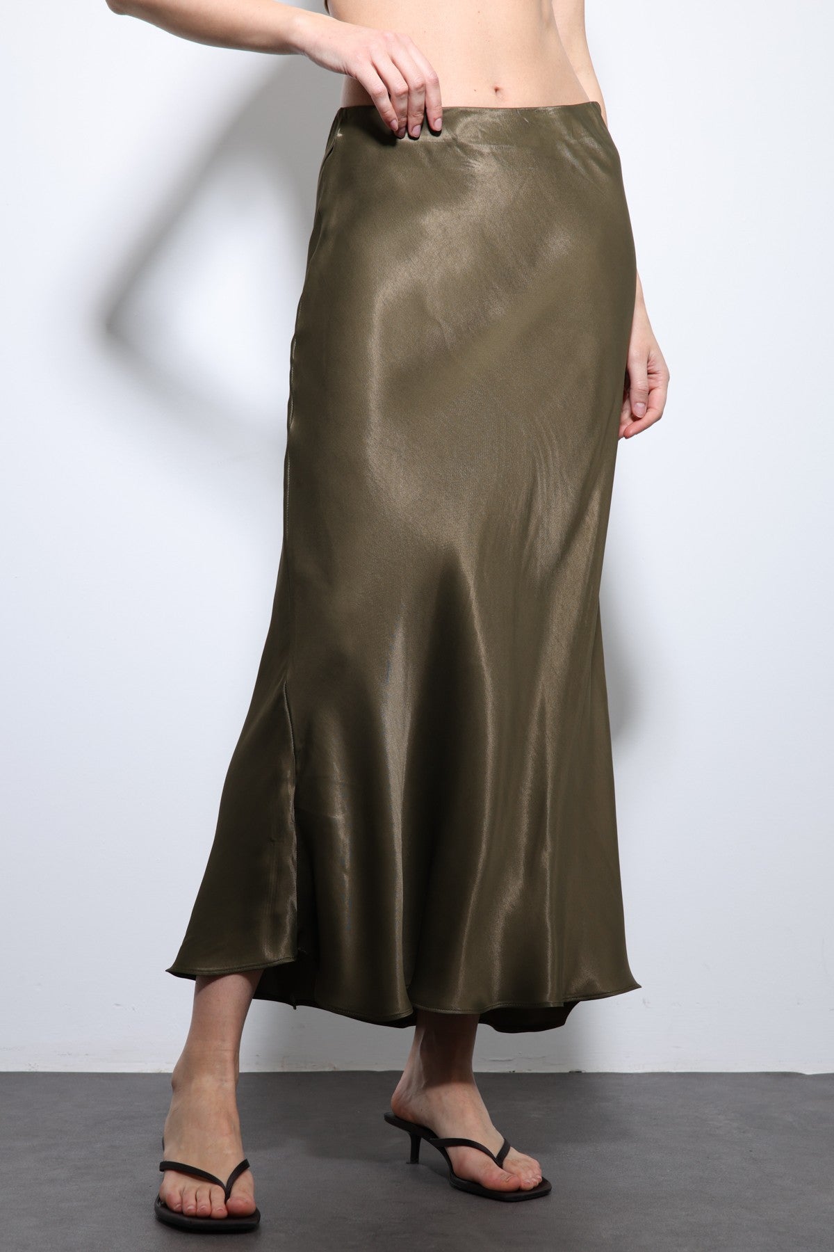 Antioch Satin Midi Skirt