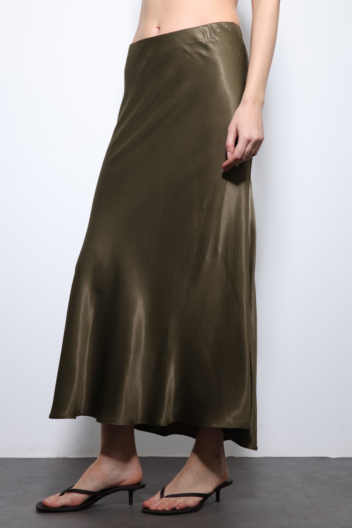 Antioch Satin Midi Skirt