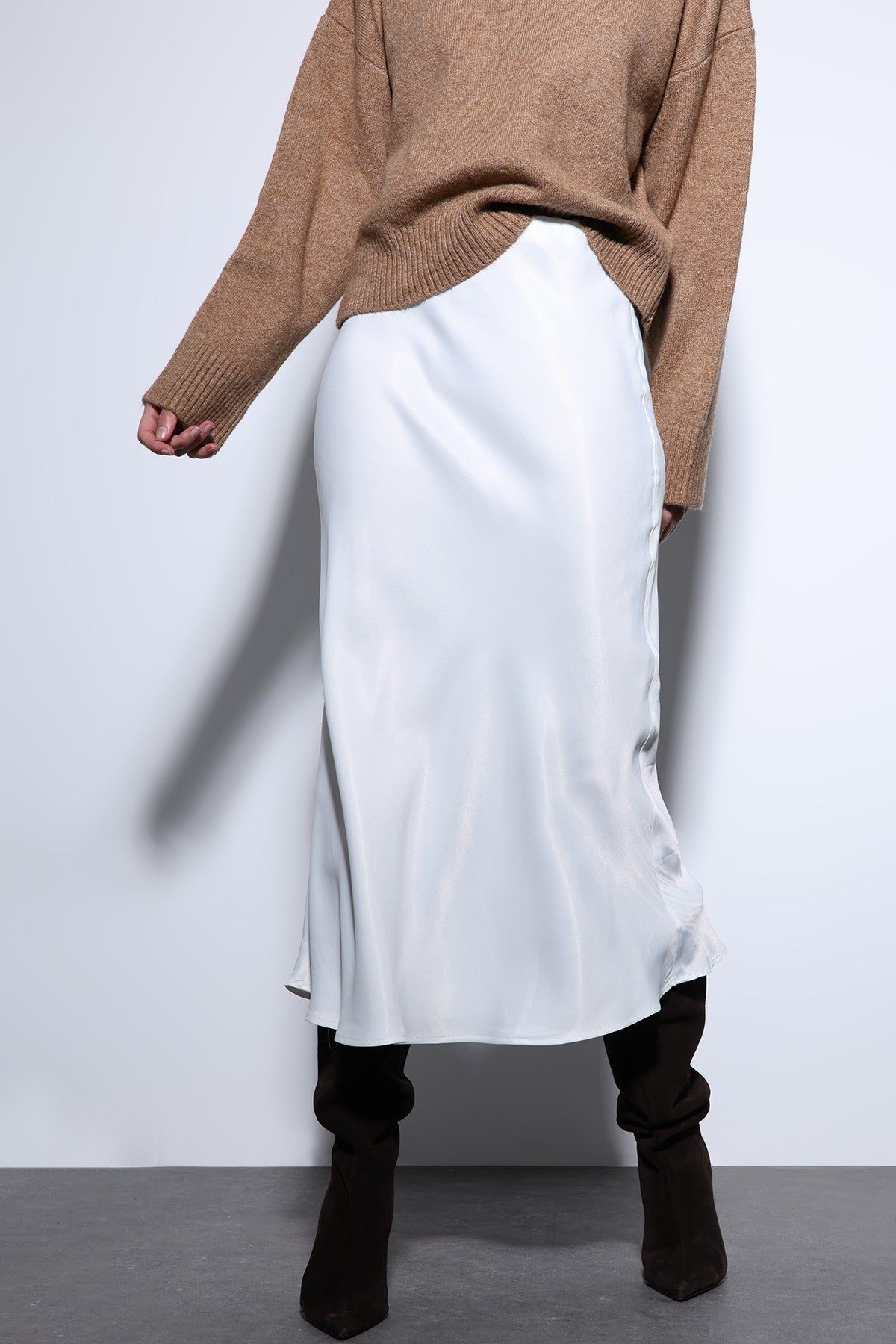 Antioch Satin Midi Skirt