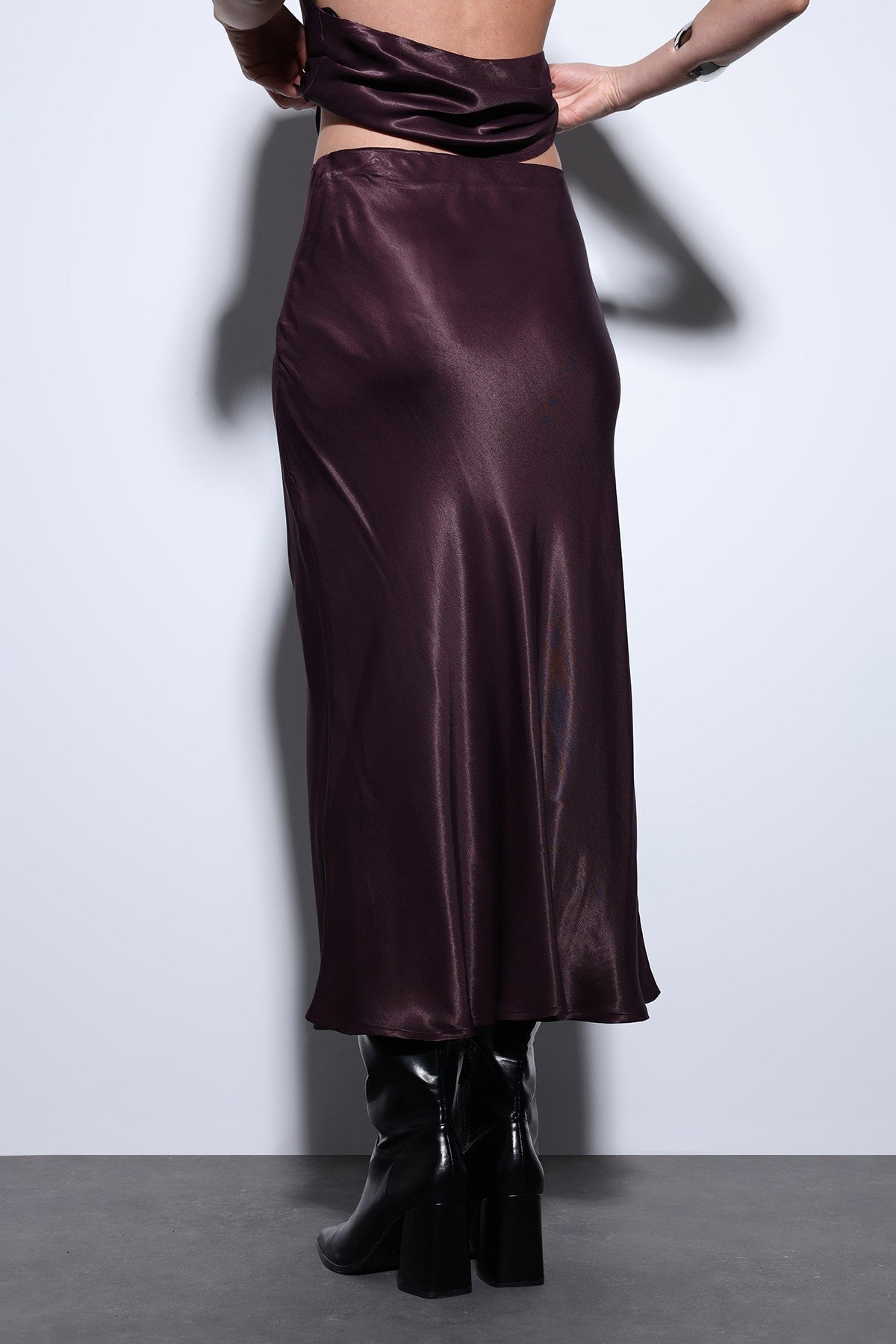 Antioch Satin Midi Skirt