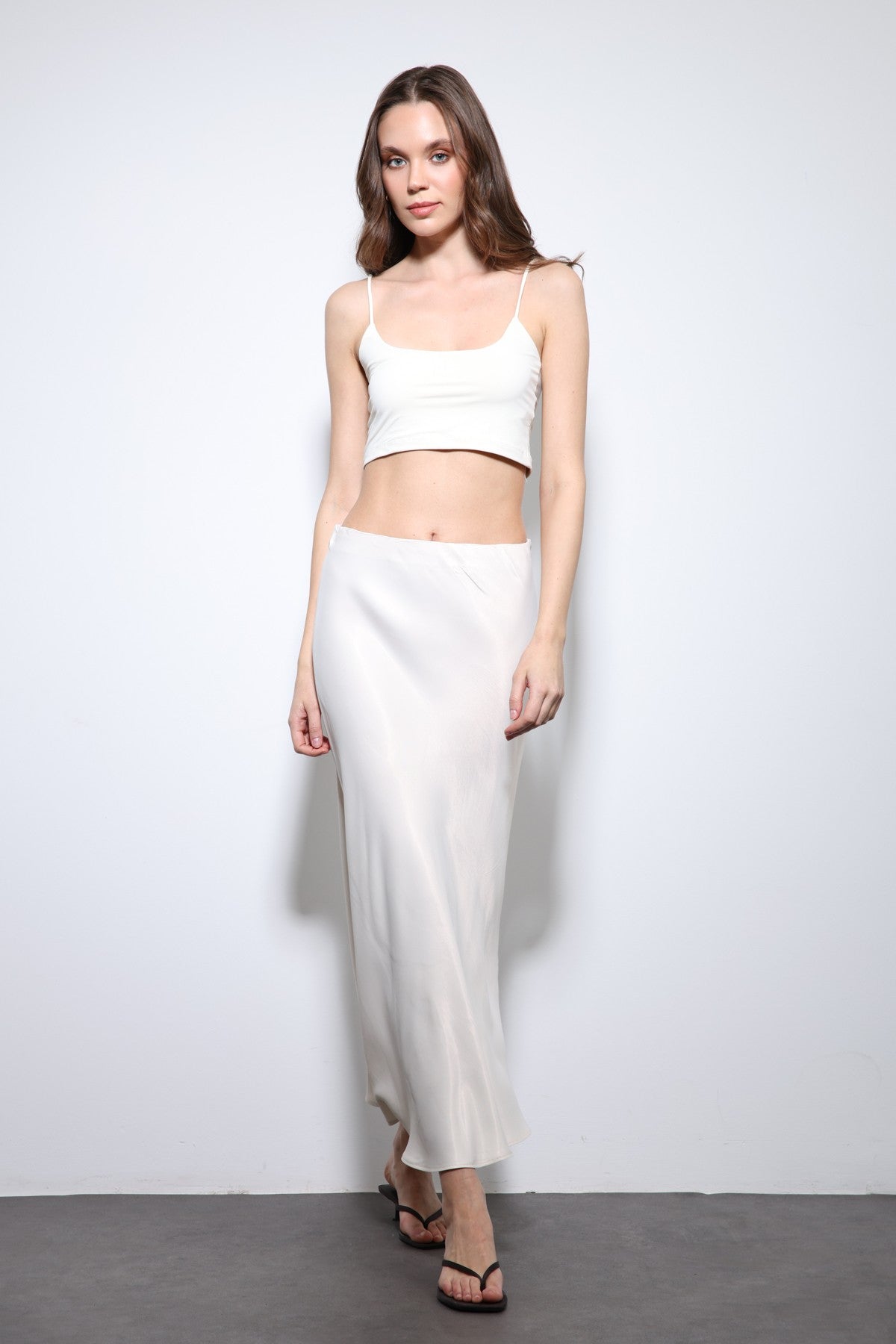 Antioch Satin Midi Skirt
