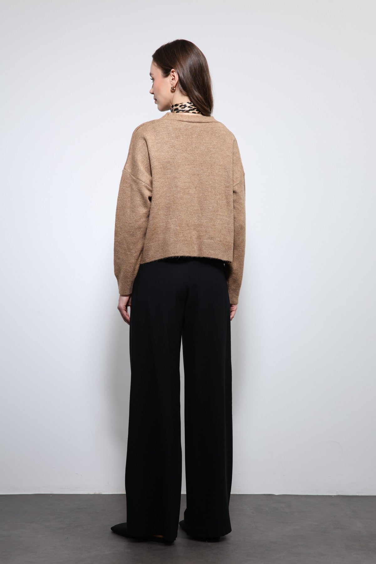Women's Pleated Pants with Elastic Waistband