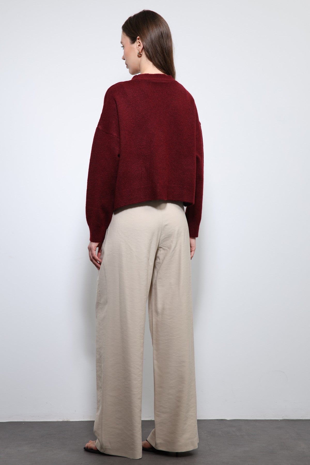 Women's Pleated Pants with Elastic Waistband