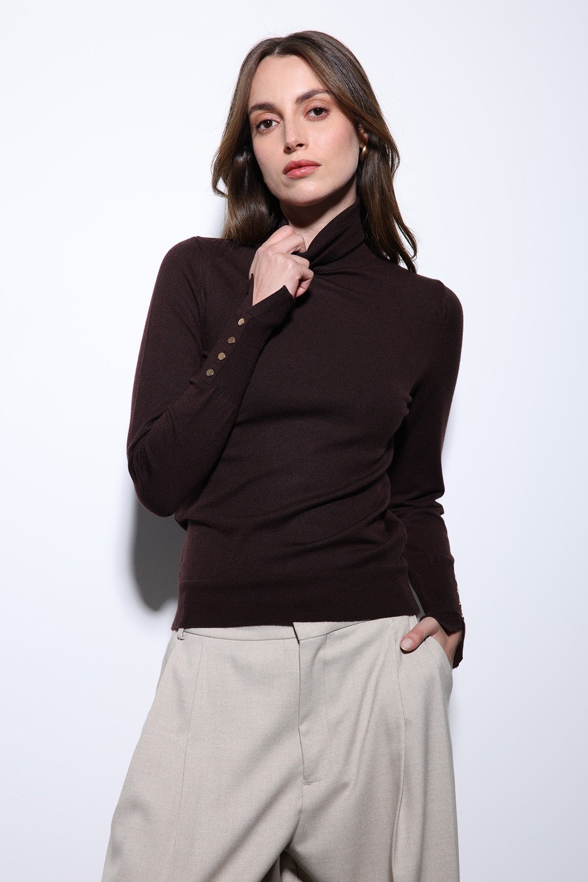 Antioch Stand-Up Collar Knit Sweater