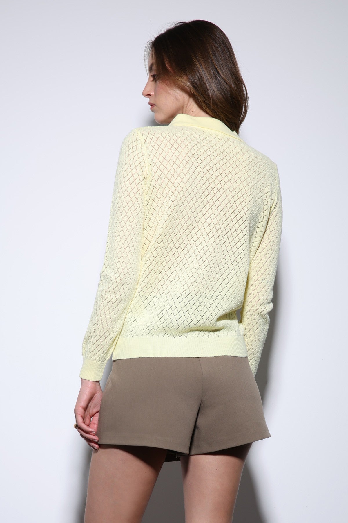 Women's Patterned Polo-Neck Knit Sweater by Antioch