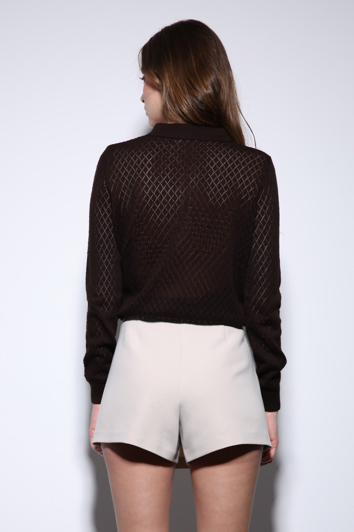 Women's Patterned Polo-Neck Knit Sweater by Antioch