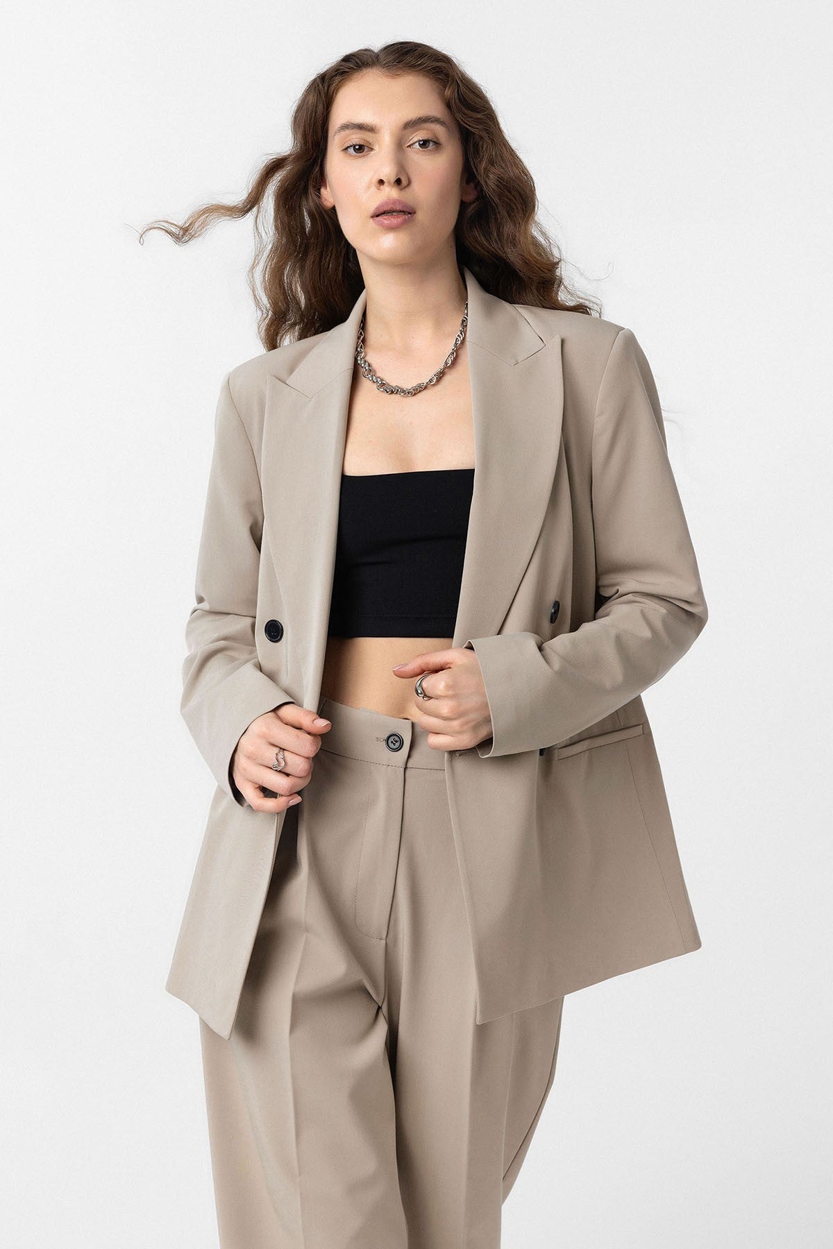 Antioch Regular-Fit Double-Breasted Women's Blazer Jacket