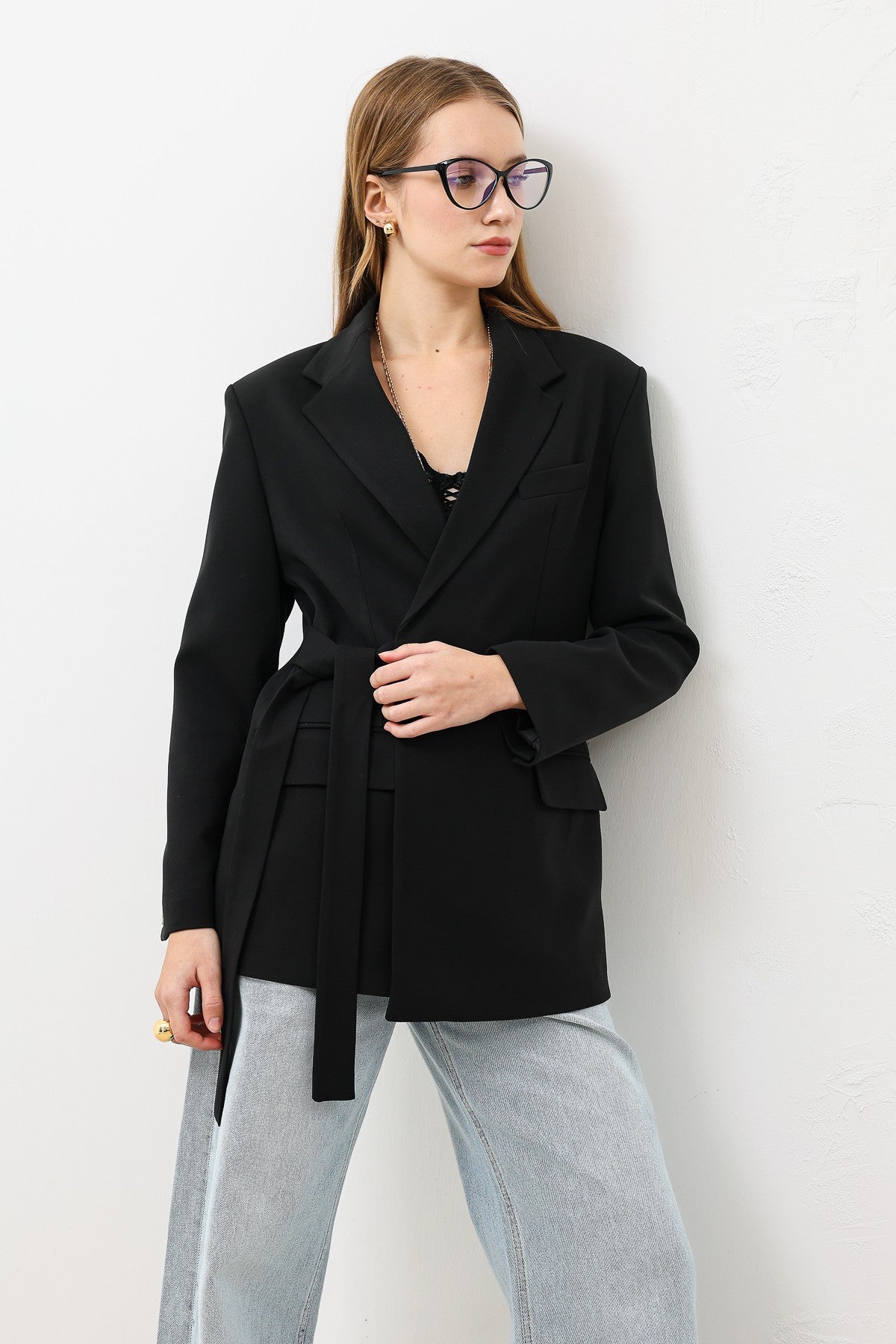 Antioch Women's Belted Blazer