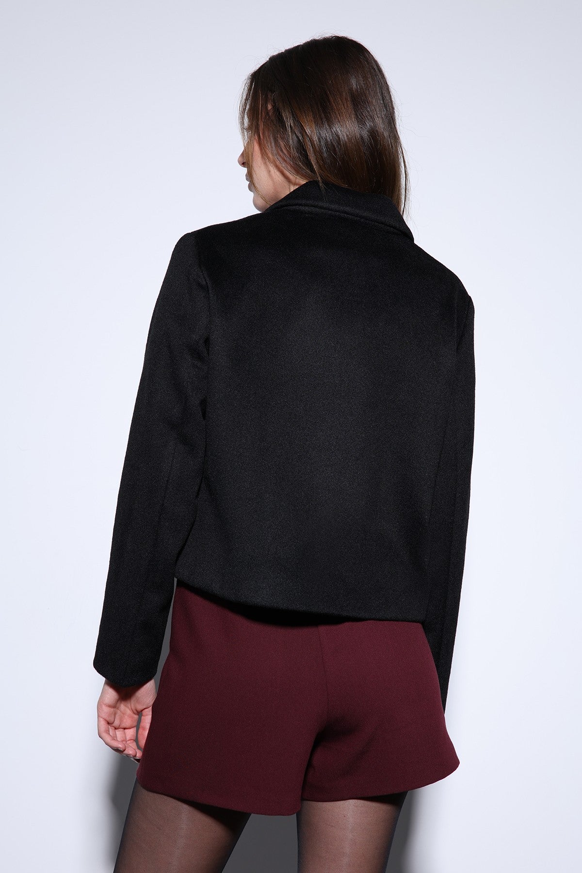 Antioch Shirt-Collar Short-Sleeved Cashmere Jacket