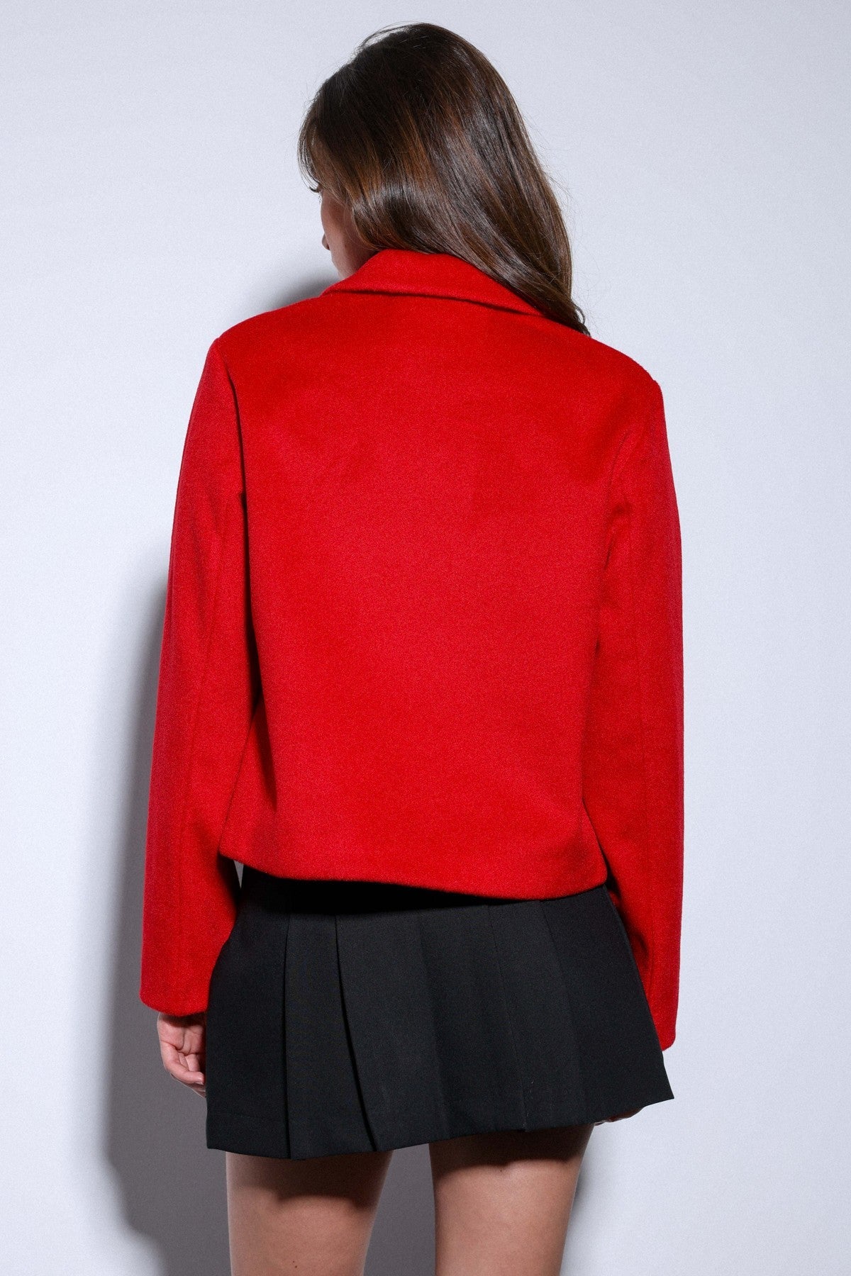 Antioch Shirt-Collar Short-Sleeved Cashmere Jacket
