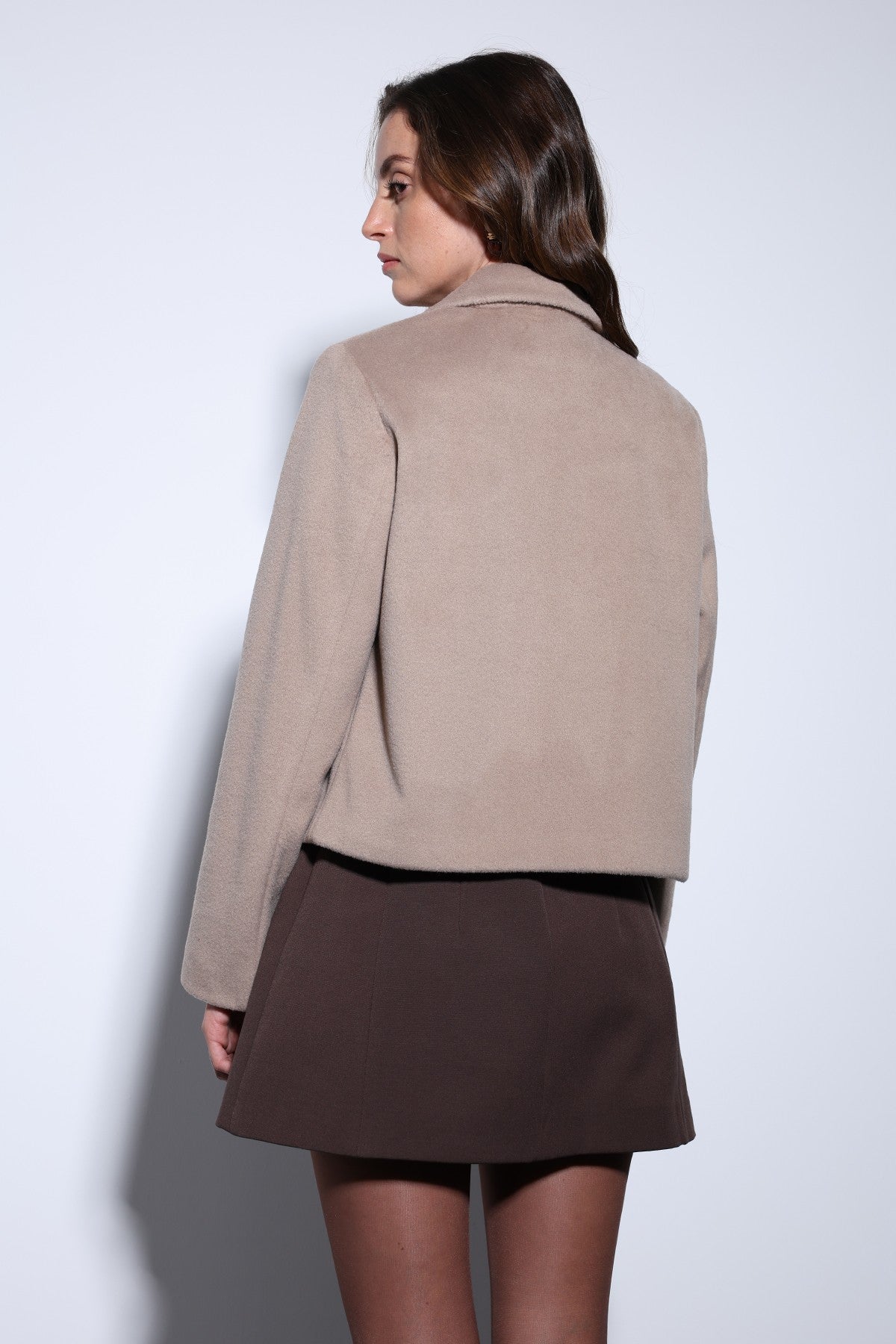 Antioch Shirt-Collar Short-Sleeved Cashmere Jacket