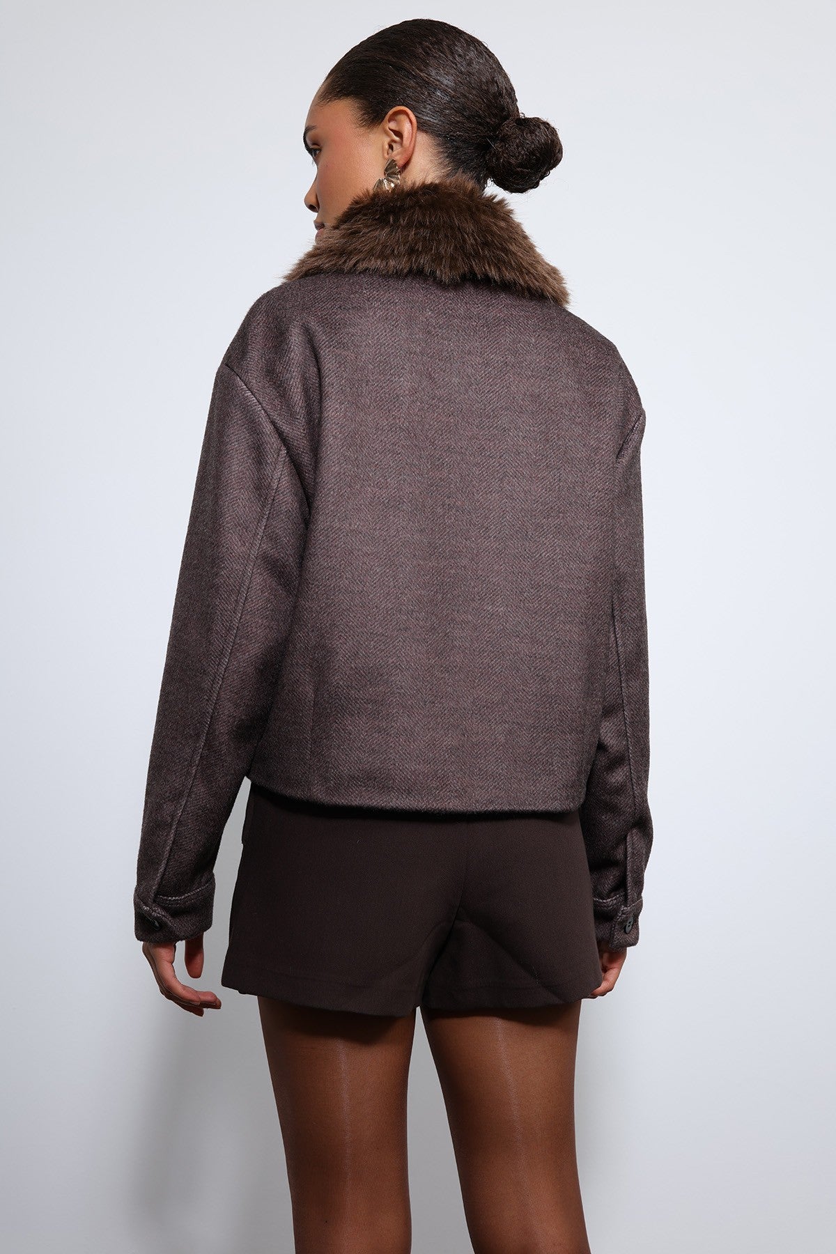 Antioch Wool-Blend Faux Fur Collar Jacket