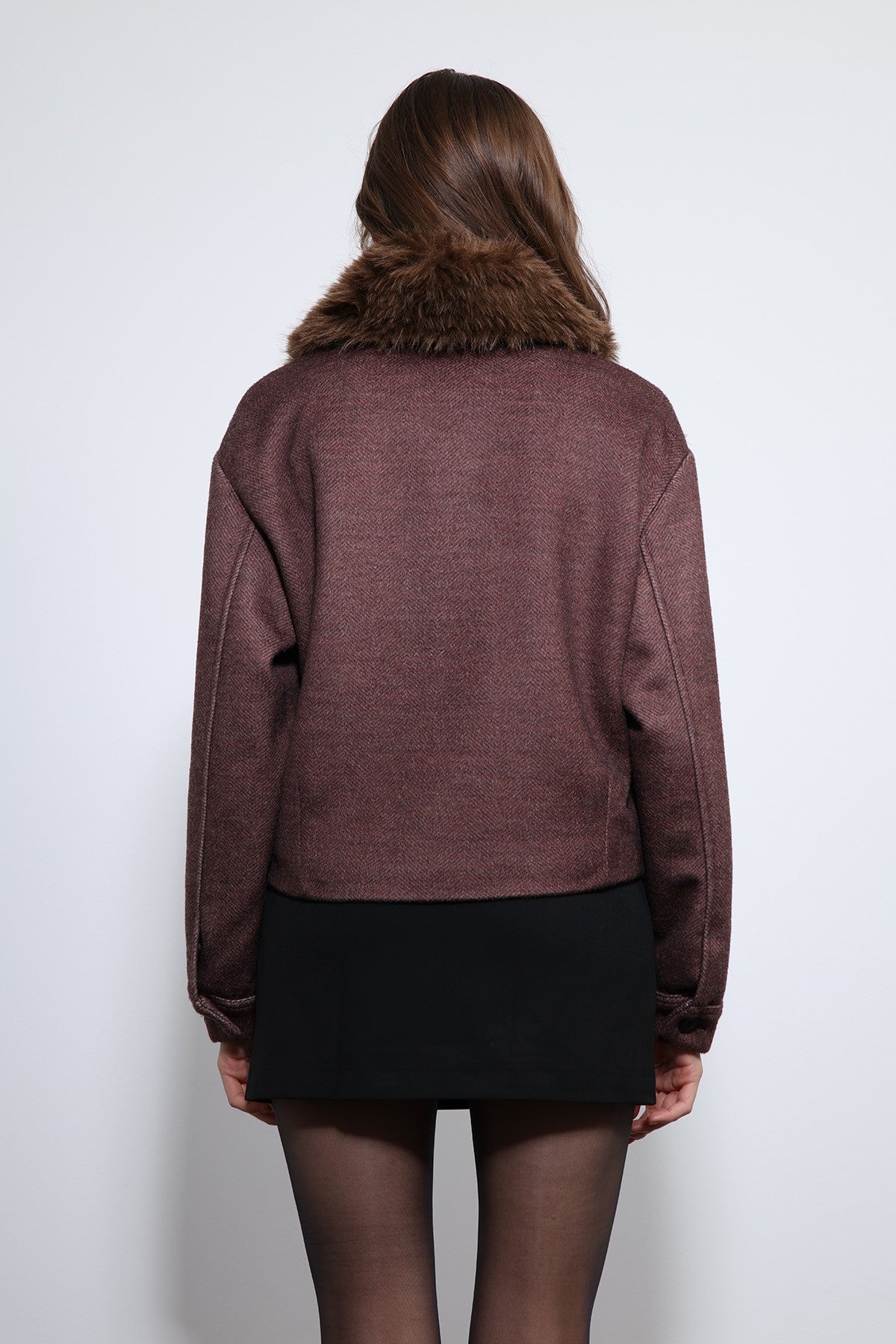 Antioch Wool-Blend Faux Fur Collar Jacket