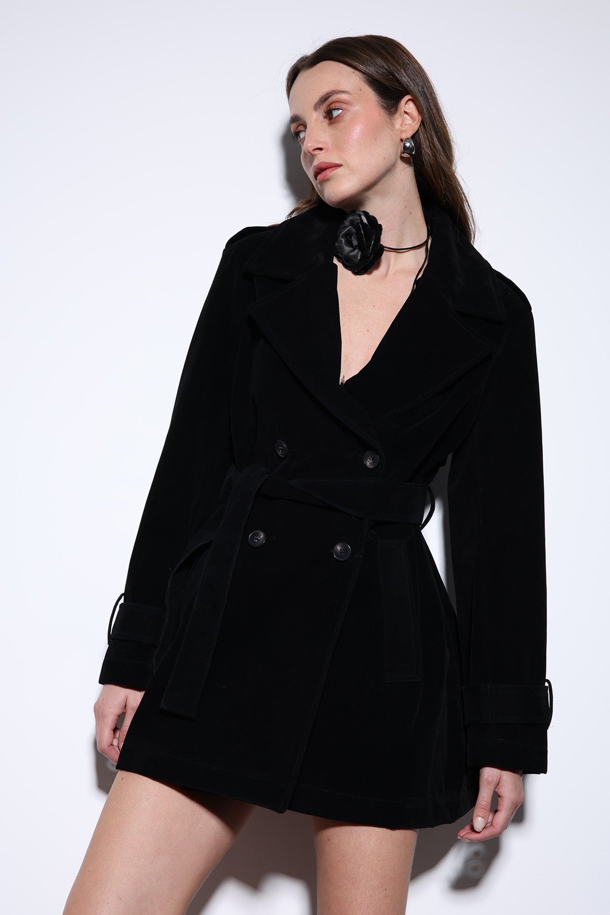 Antioch Suede-Look Women's Trench Coat
