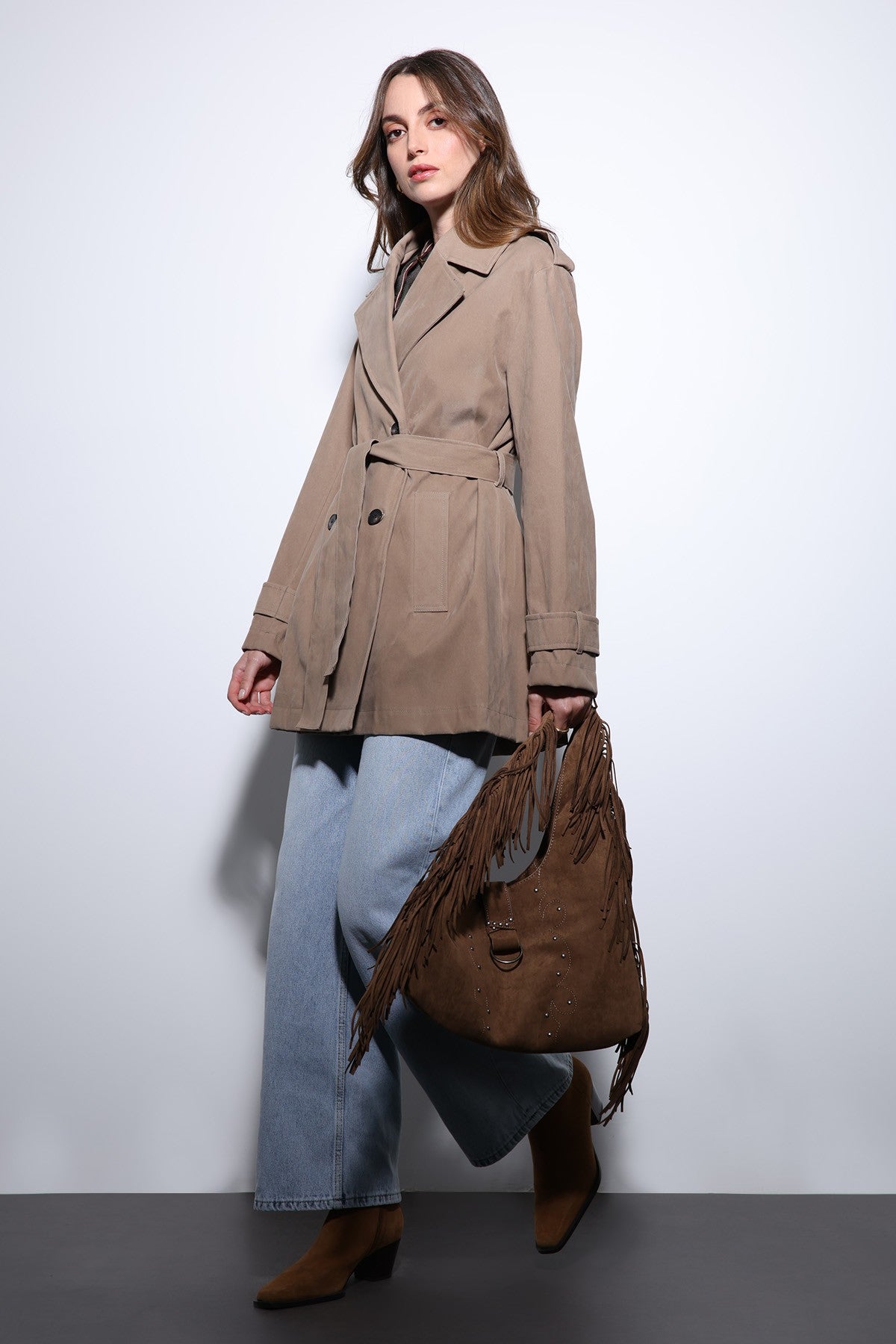 Antioch Suede-Look Women's Trench Coat