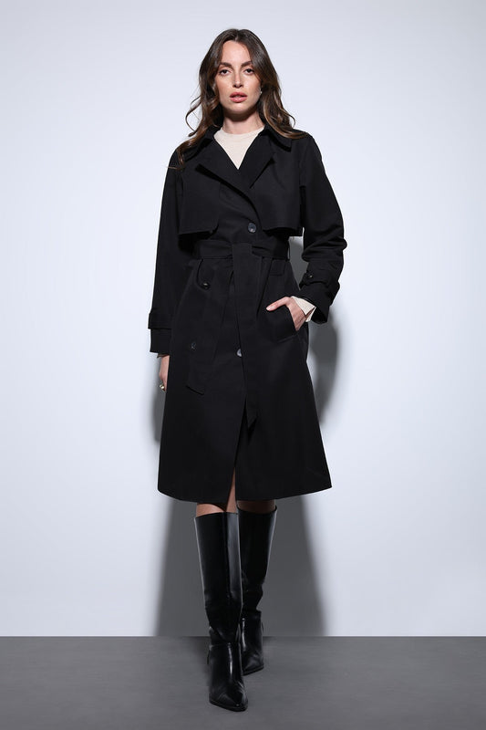 Women's Trench Coat with a Wrap-Around Belt