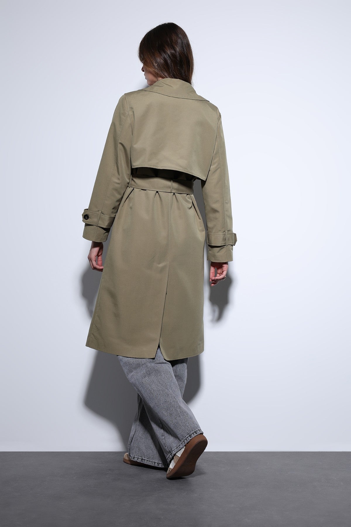 Women's Trench Coat with a Wrap-Around Belt