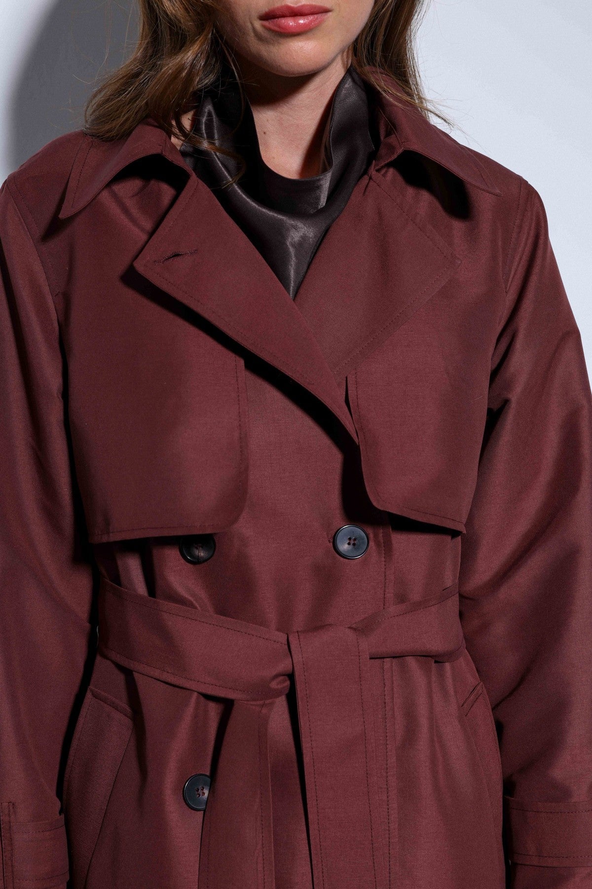 Women's Trench Coat with a Wrap-Around Belt