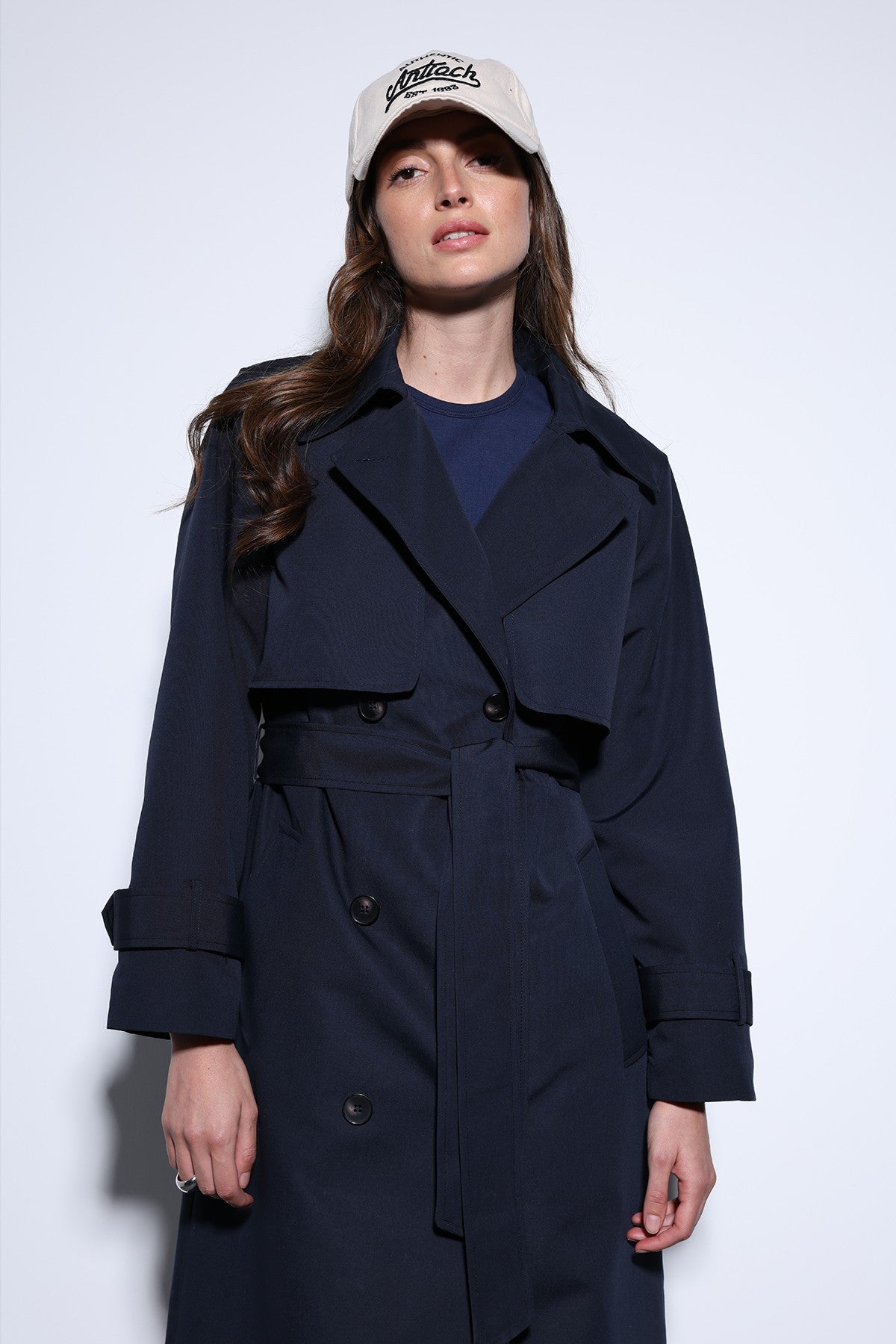 Women's Trench Coat with a Wrap-Around Belt