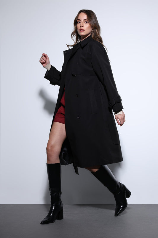 Women's Trench Coat with a Wrap-Around Belt