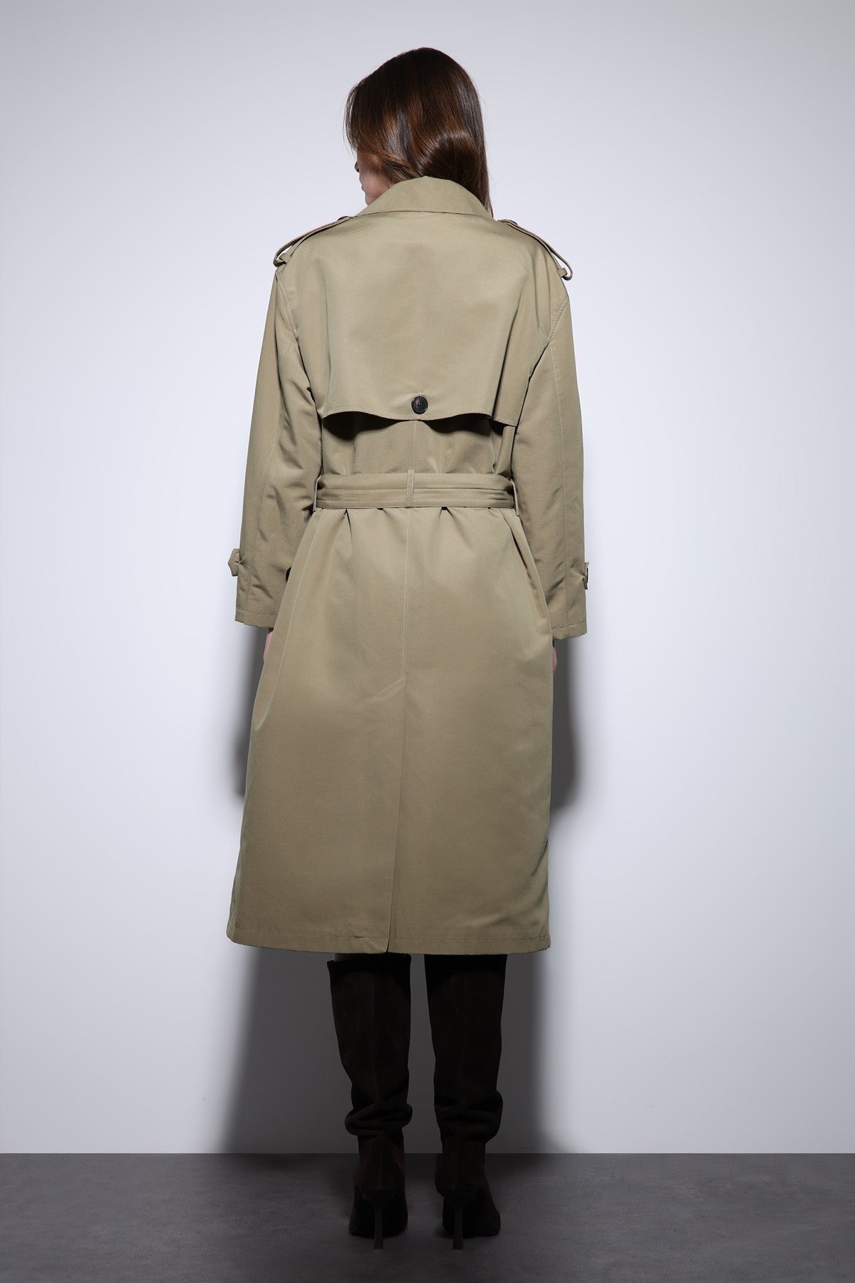 Antioch Women's Trench Coat with Cross-Over Belt