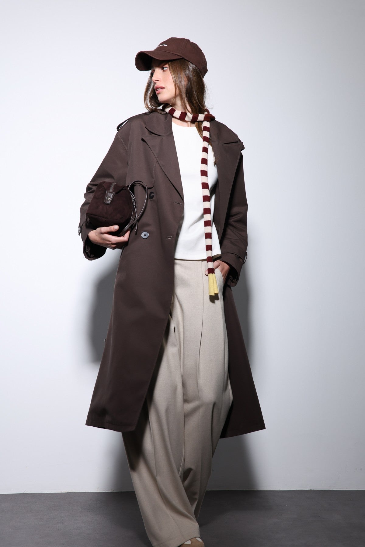 Antioch Women's Trench Coat with Cross-Over Belt