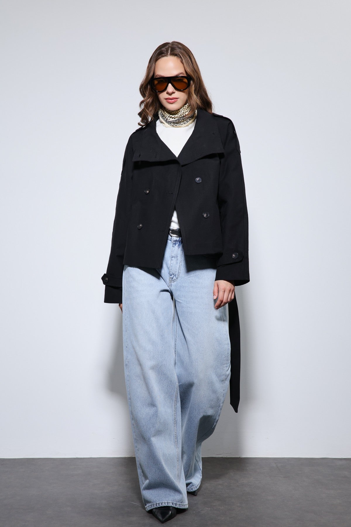 Antioch Stand-Up Collar Double-Breasted Trench Coat