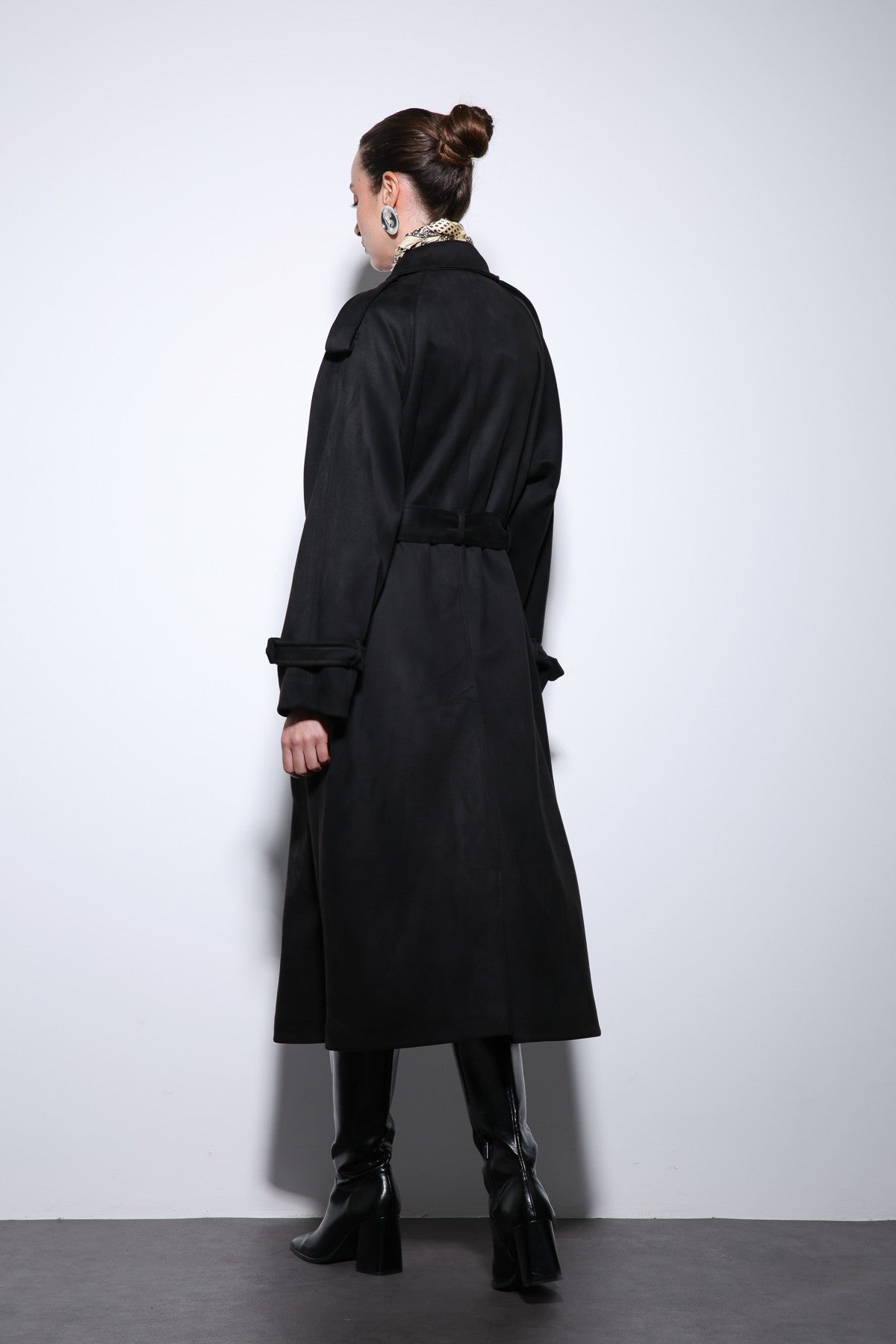 Antioch Premium Women's Suede-Look Cross-Over Trench Coat