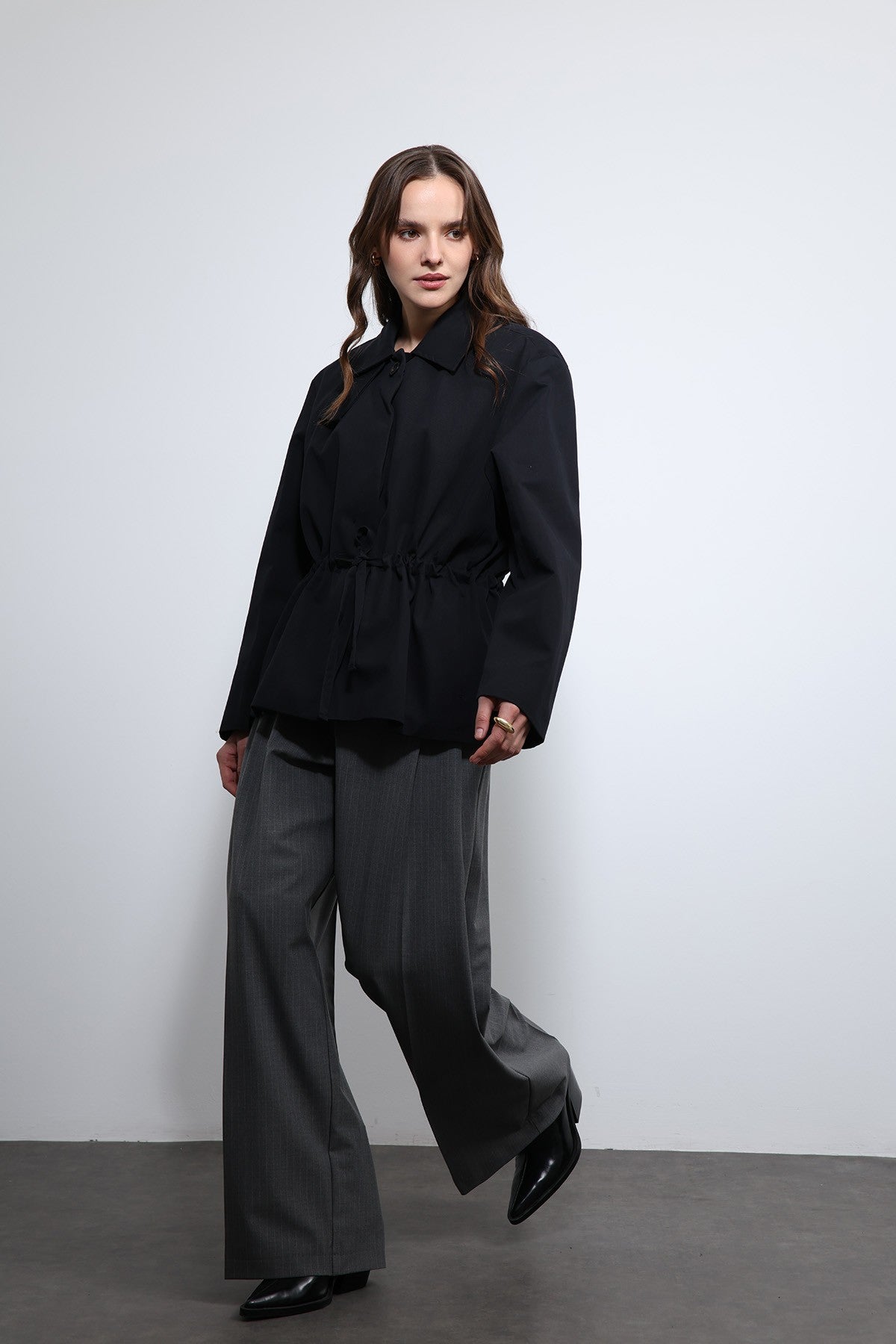 Antioch Short Trench Coat with Adjustable Waist