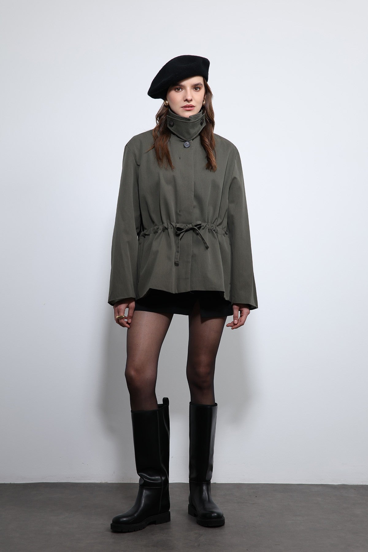 Antioch Short Trench Coat with Adjustable Waist